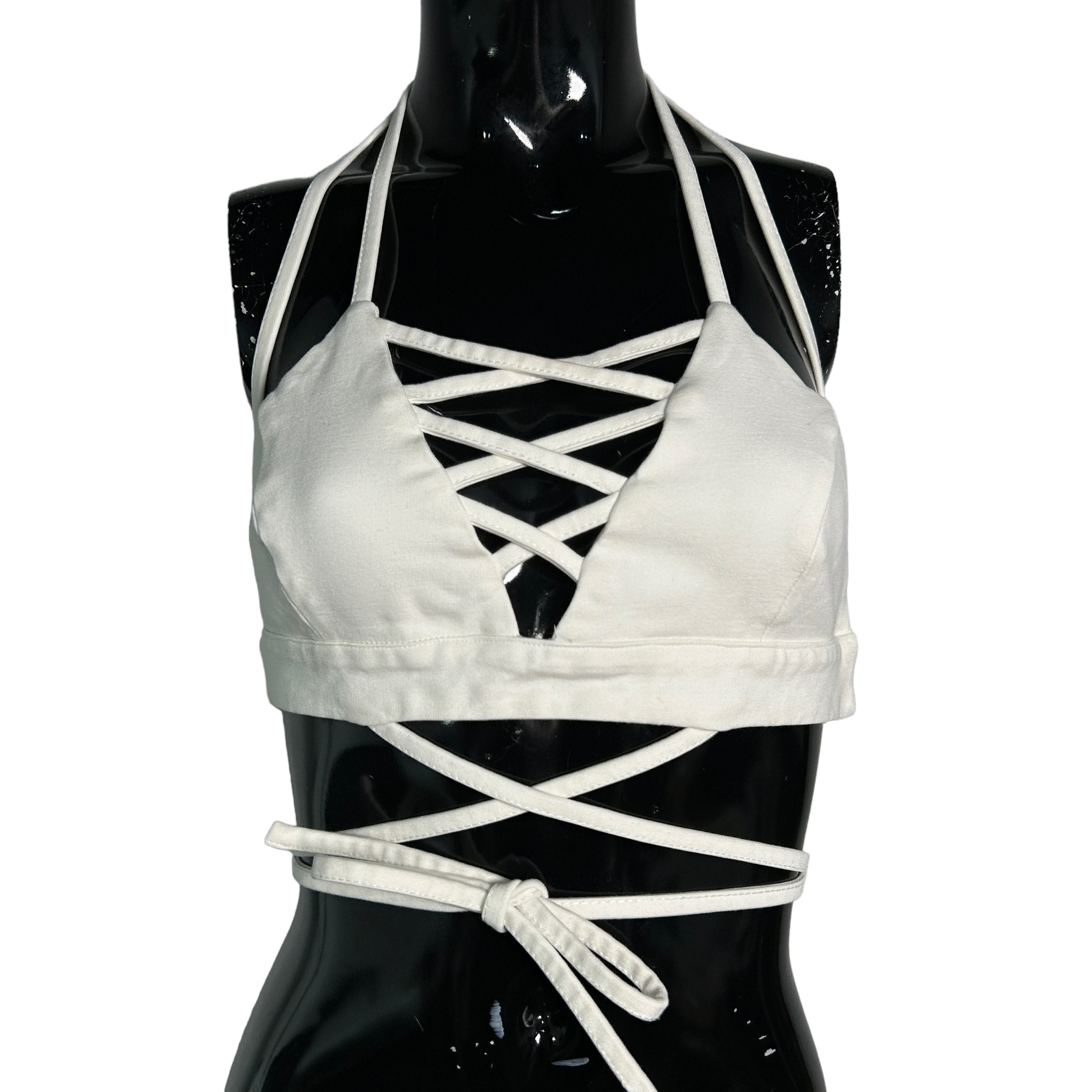 GILBERT White Halter Crop Top