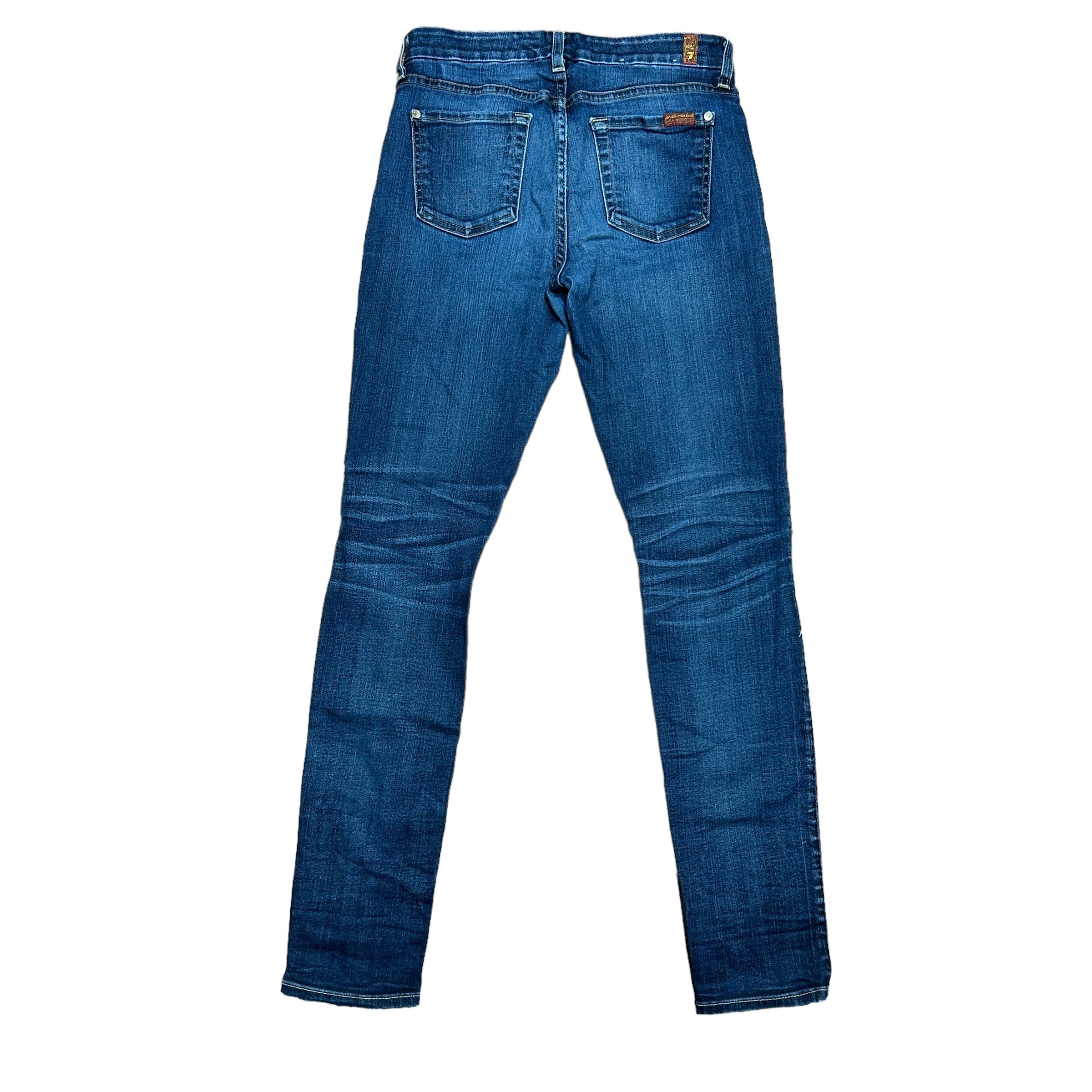 7 FOR ALL MAN KIND Blue Frayed Skinny Jeans