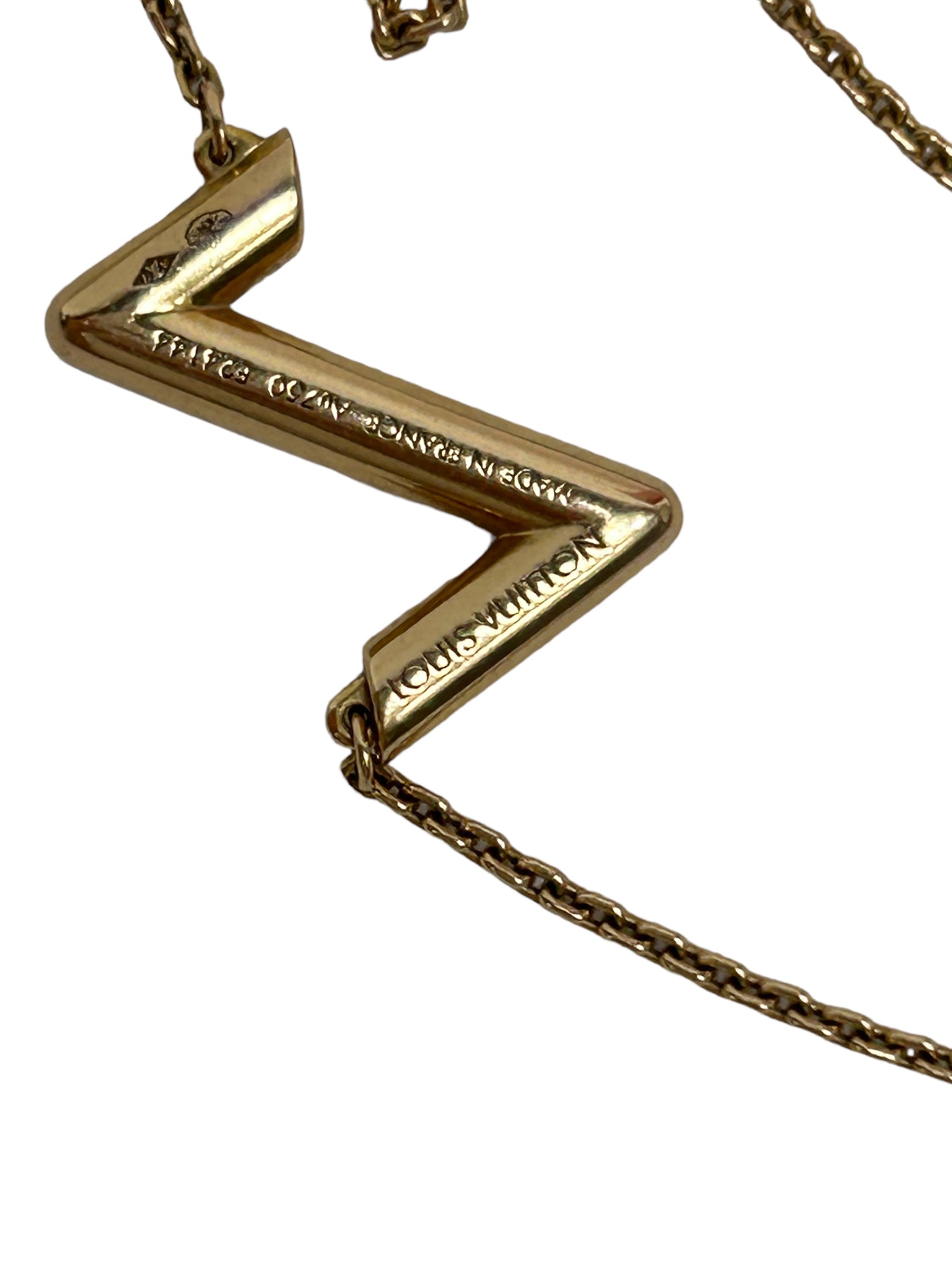 18K Gold Volt Upside Down Pendant Necklace