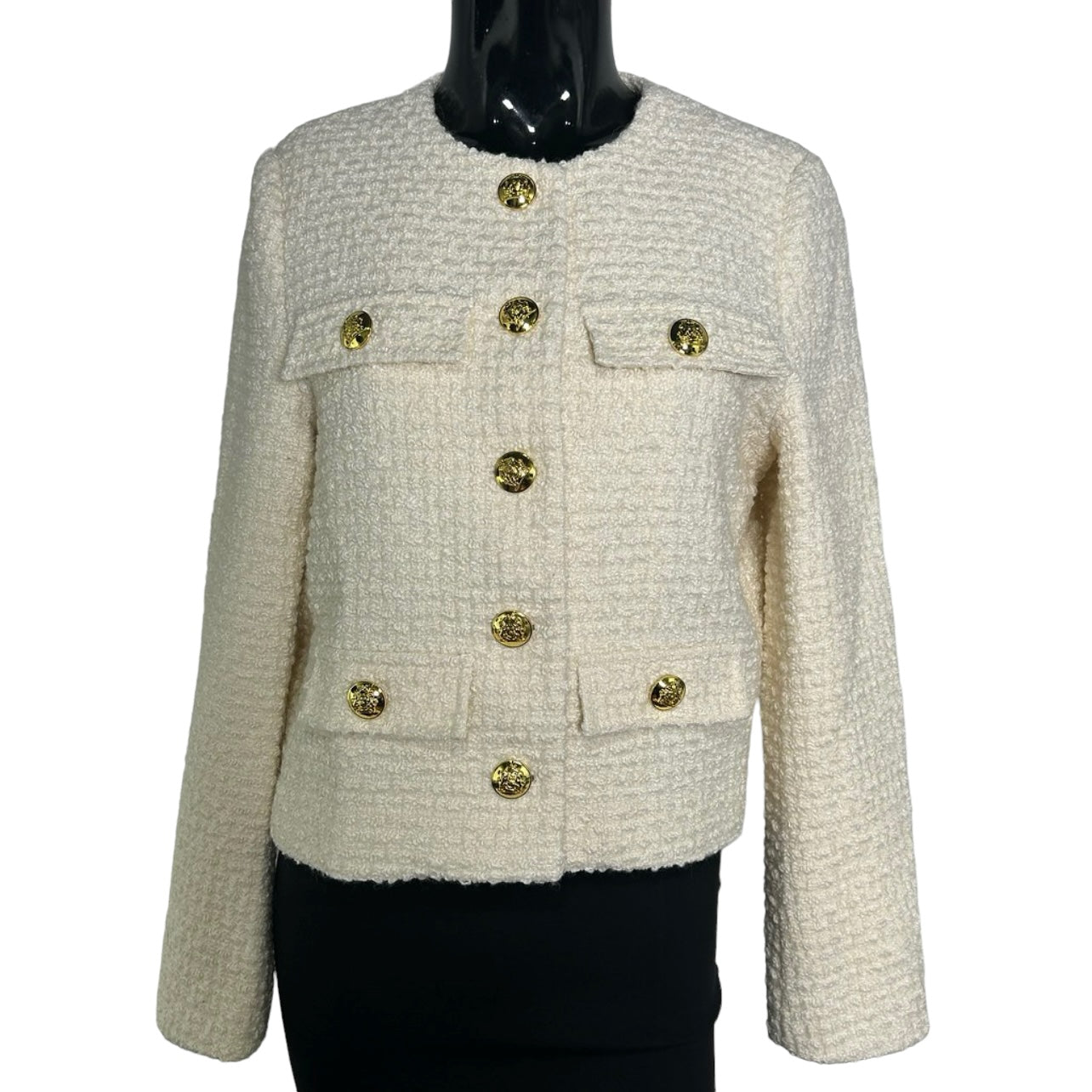 URBAN REVIVO Beige Blazer with Gold Buttons