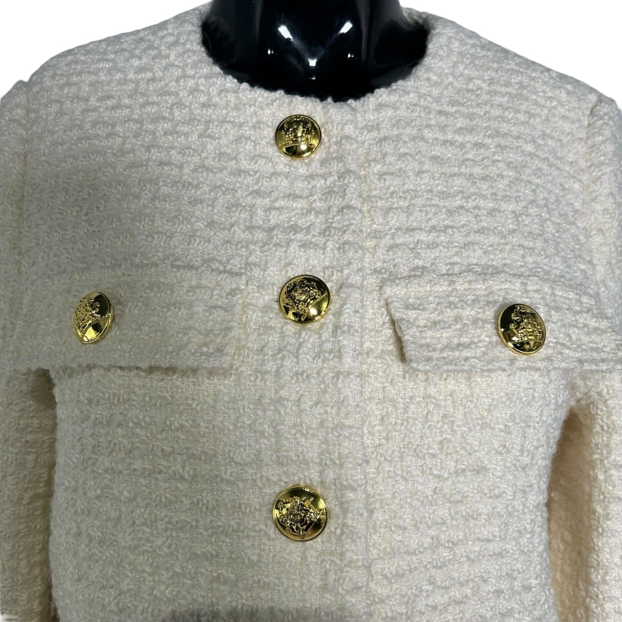 URBAN REVIVO Beige Blazer with Gold Buttons