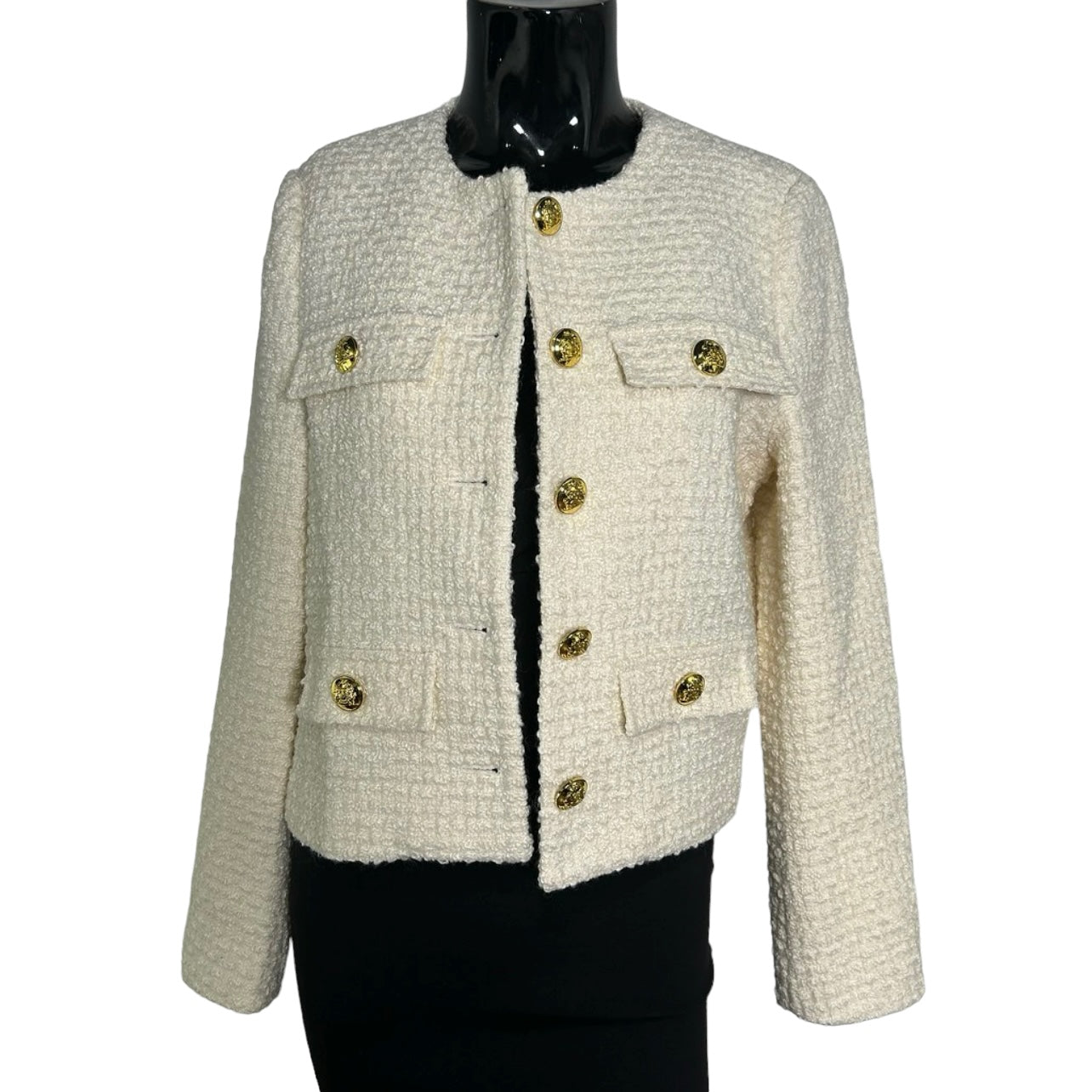 URBAN REVIVO Beige Blazer with Gold Buttons