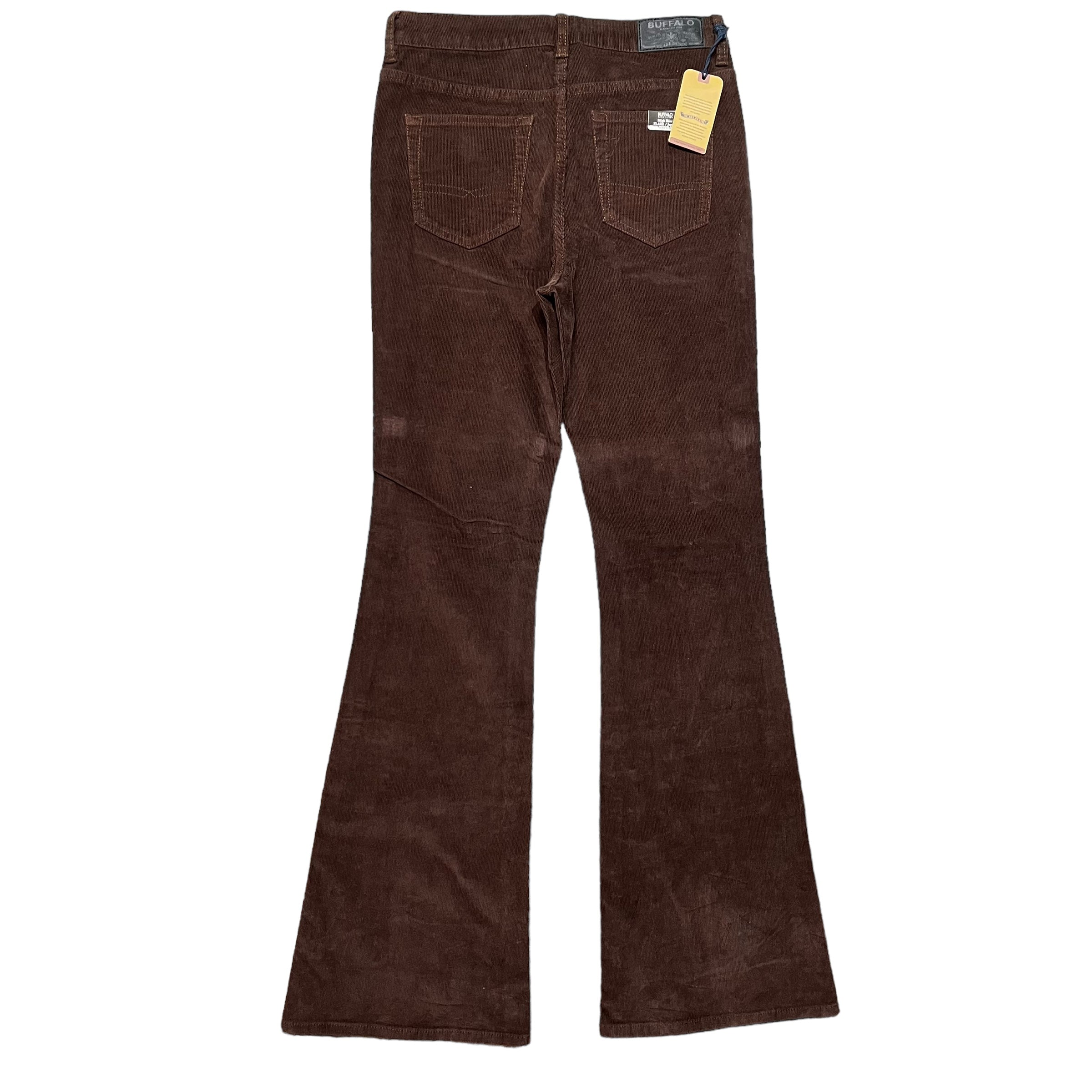 BUFFALO Dark Brown Corduroy High Rise Flare Stretch Pants