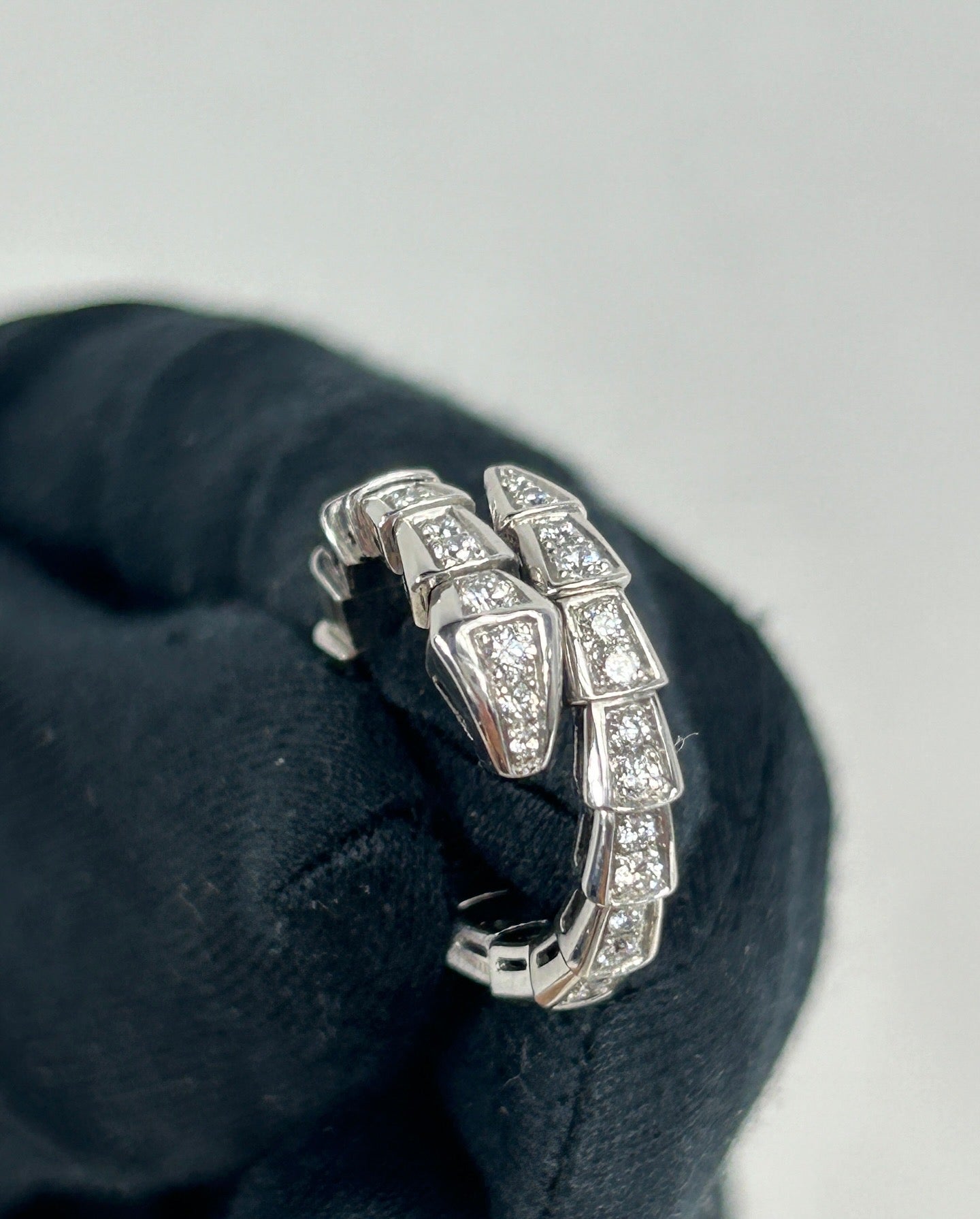 Serpenti Viper Diamond and 18K White Gold Ring