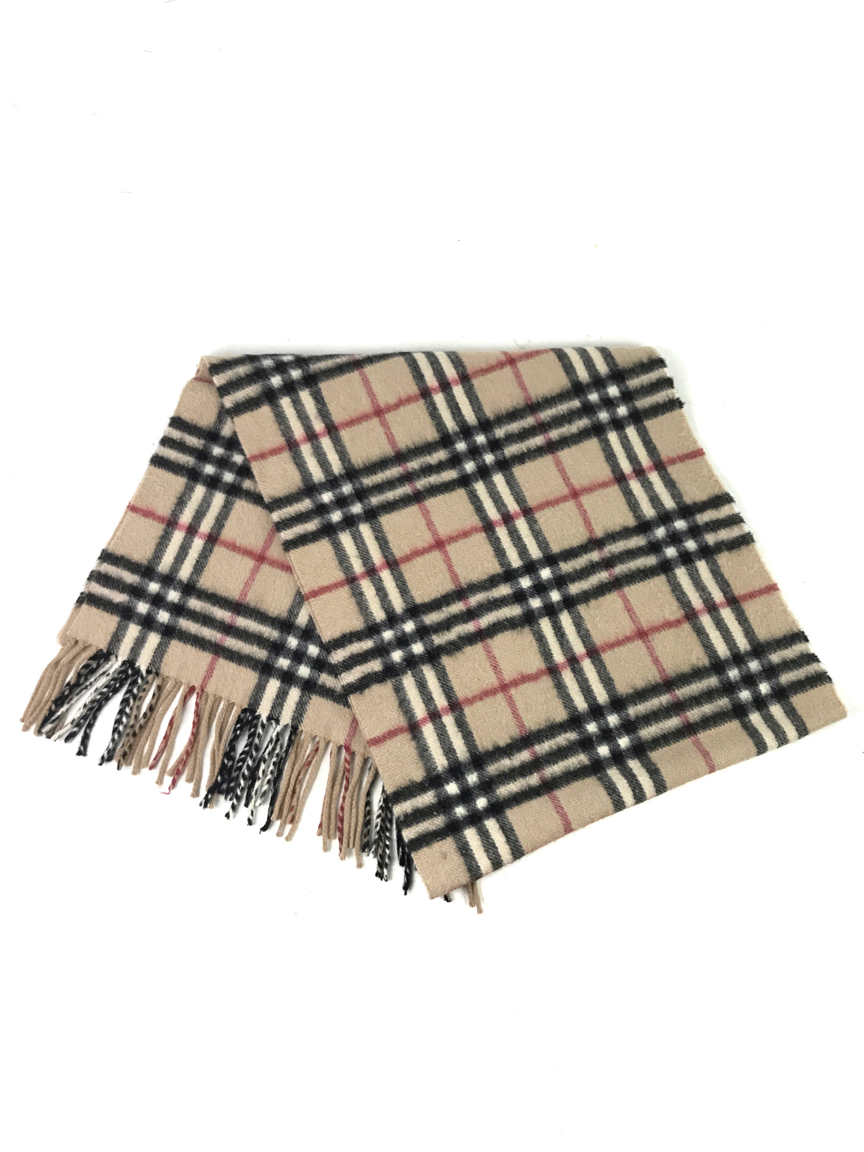 London Beige Classic Check Cashmere Scarf