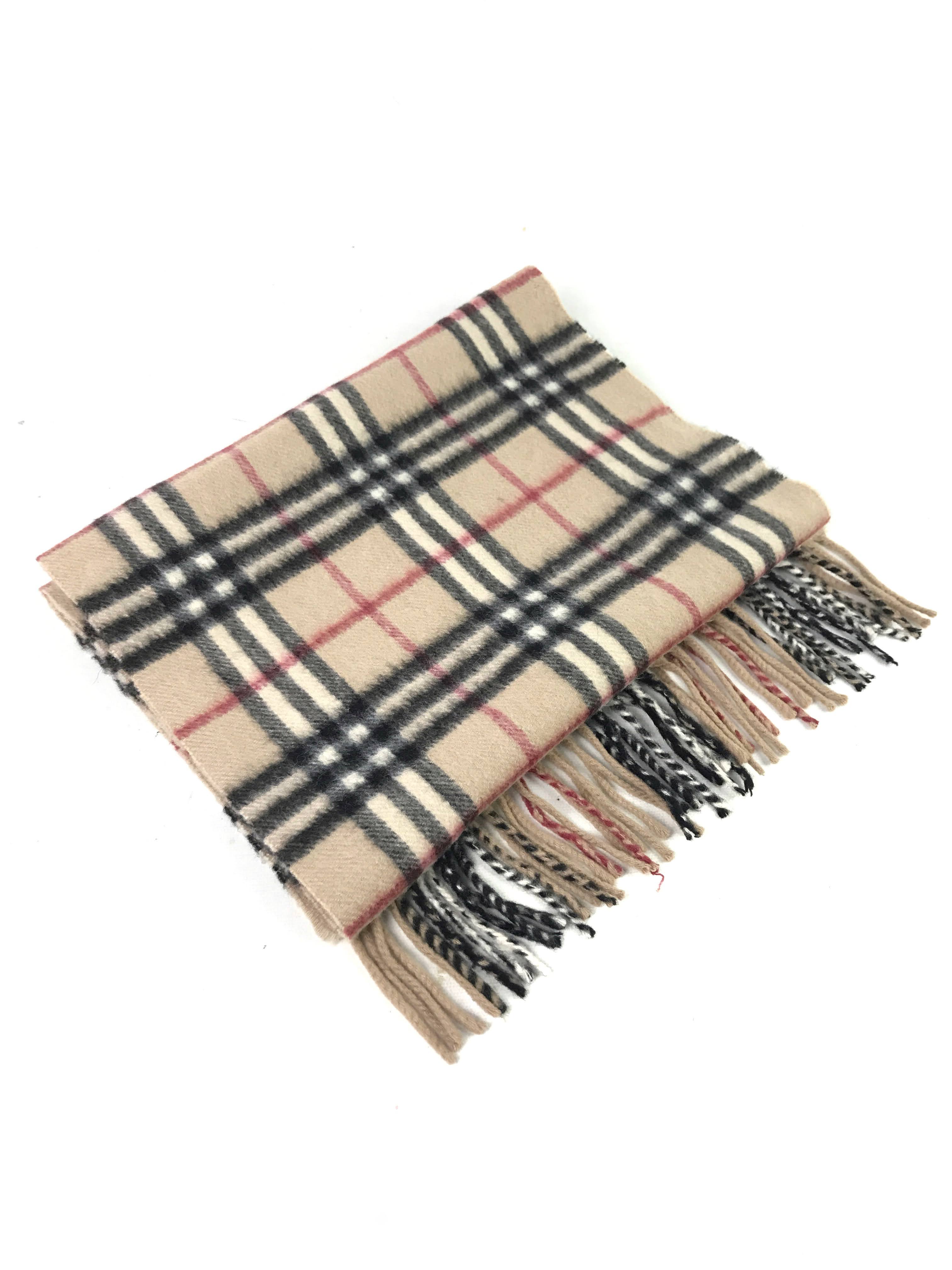 London Beige Classic Check Cashmere Scarf