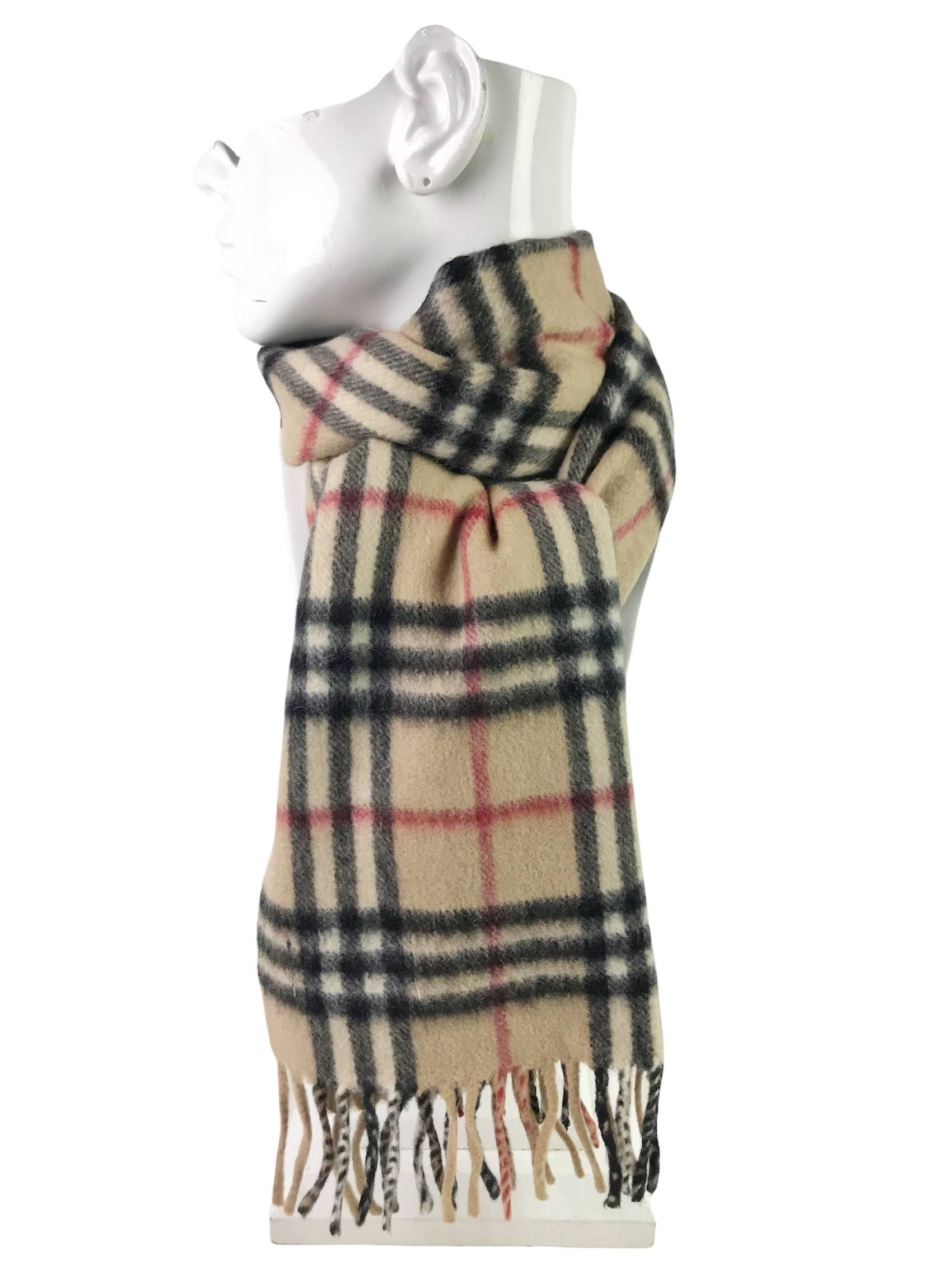 London Beige Classic Check Cashmere Scarf