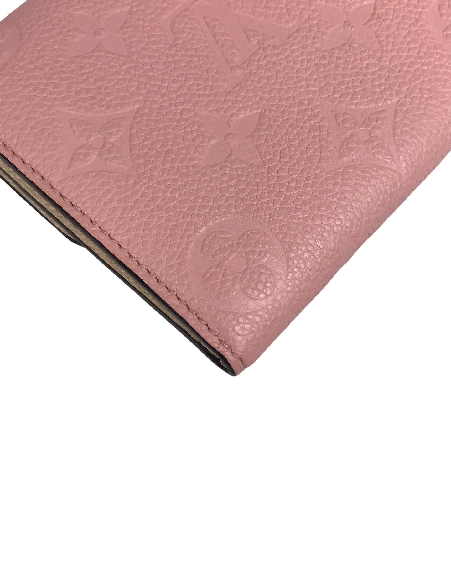 Rose Poudre Monogram Empriente Leather Emilie Wallet w/GHW
