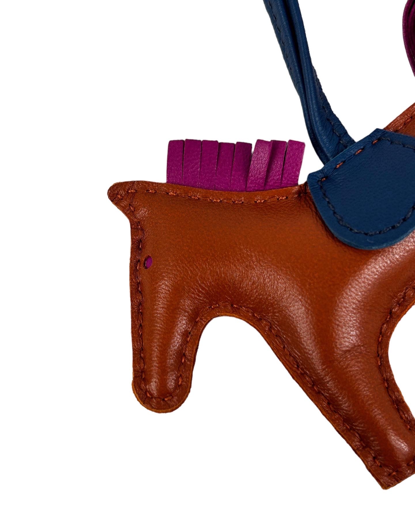 Magenta/Navy/Camel Rodeo PM Lambskin Leather Charm