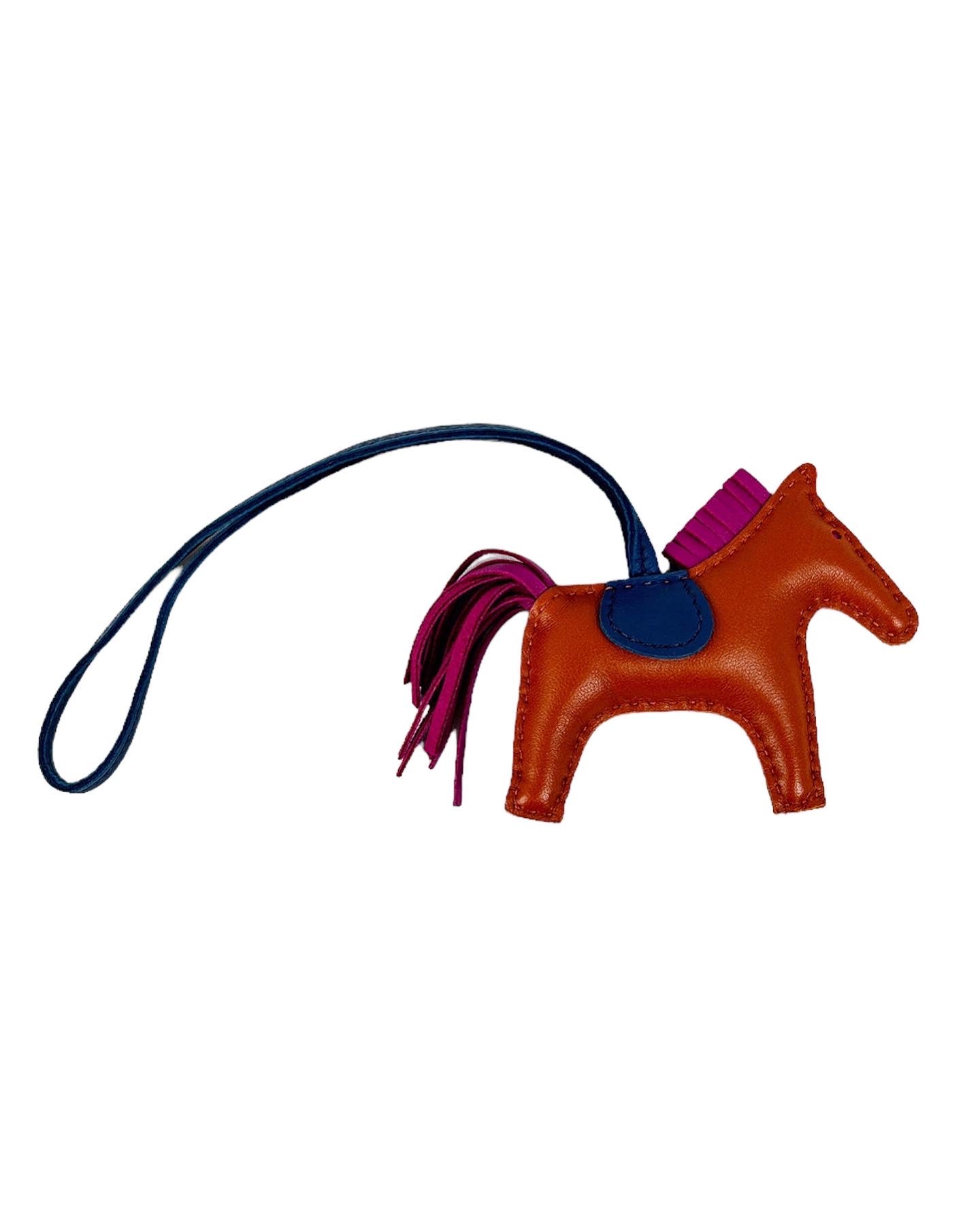 Magenta/Navy/Camel Rodeo PM Lambskin Leather Charm