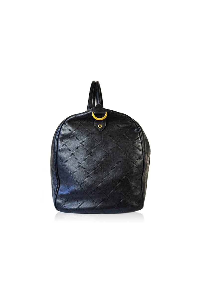 Black Lambskin Vintage Duffel Bag