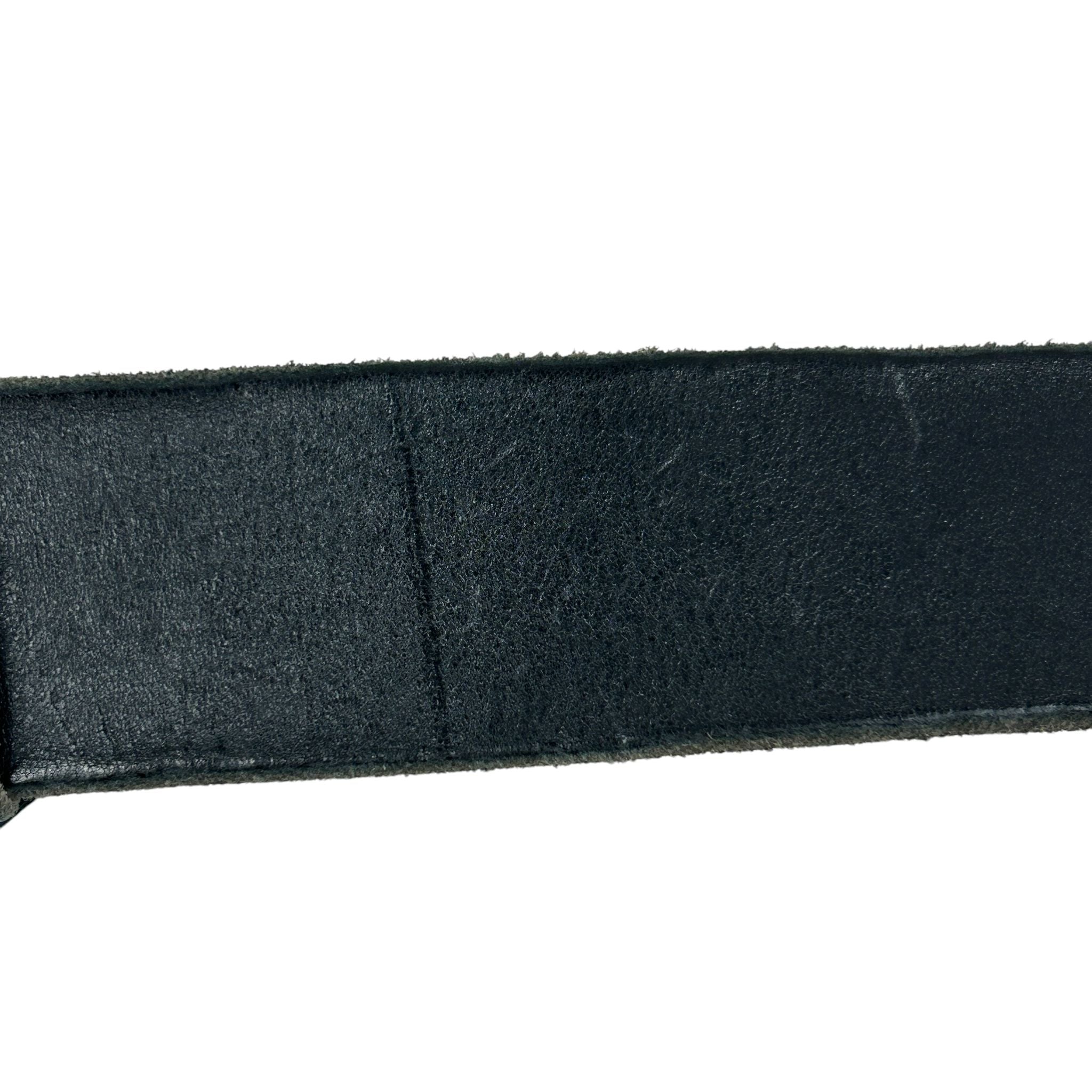 Black Calfskin Leather GG Marmont Belt w/AGW