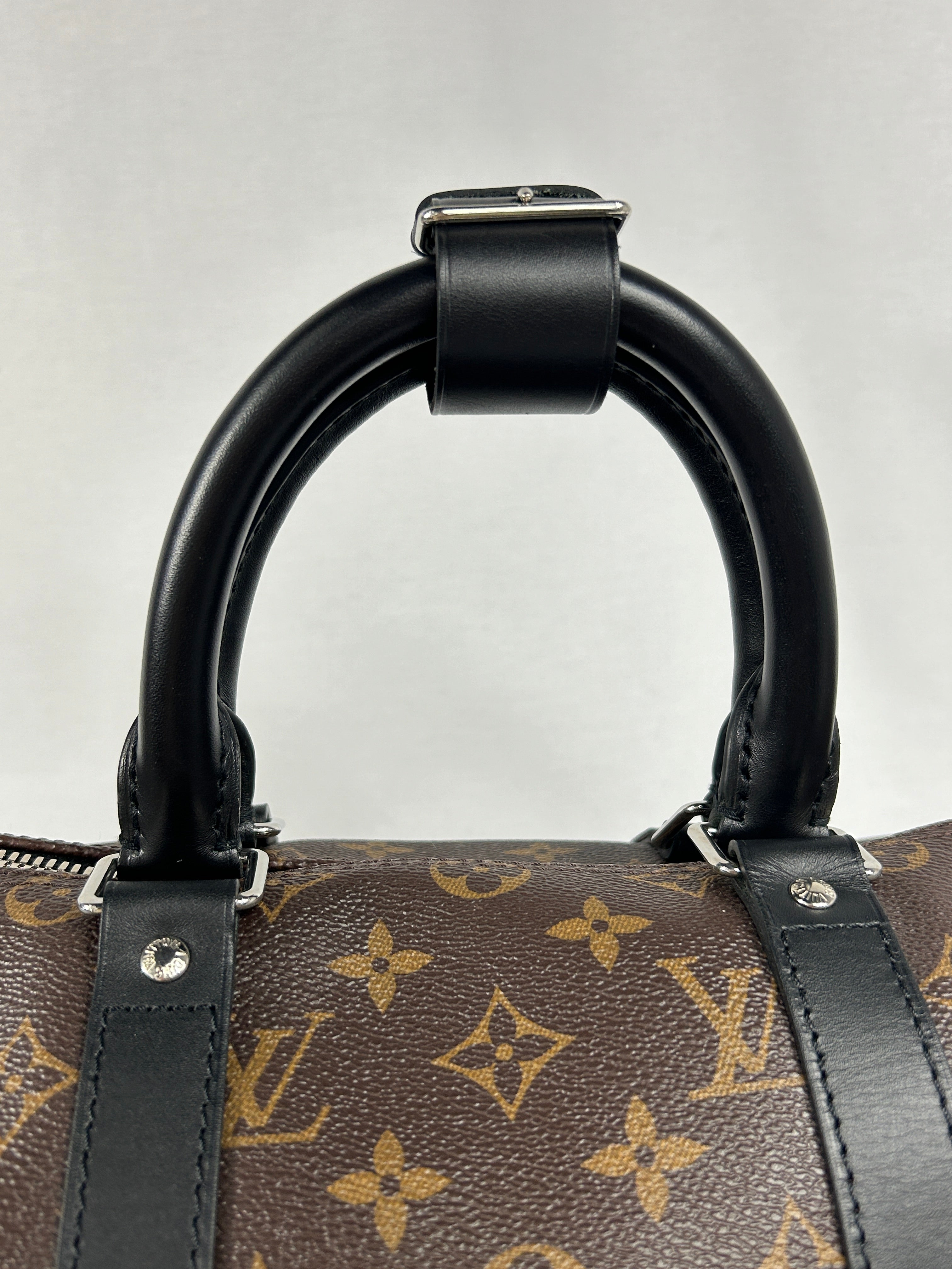 Monogram Coated Canvas w/Black Accent Calfskin Leather Keepall 45 w/SHW