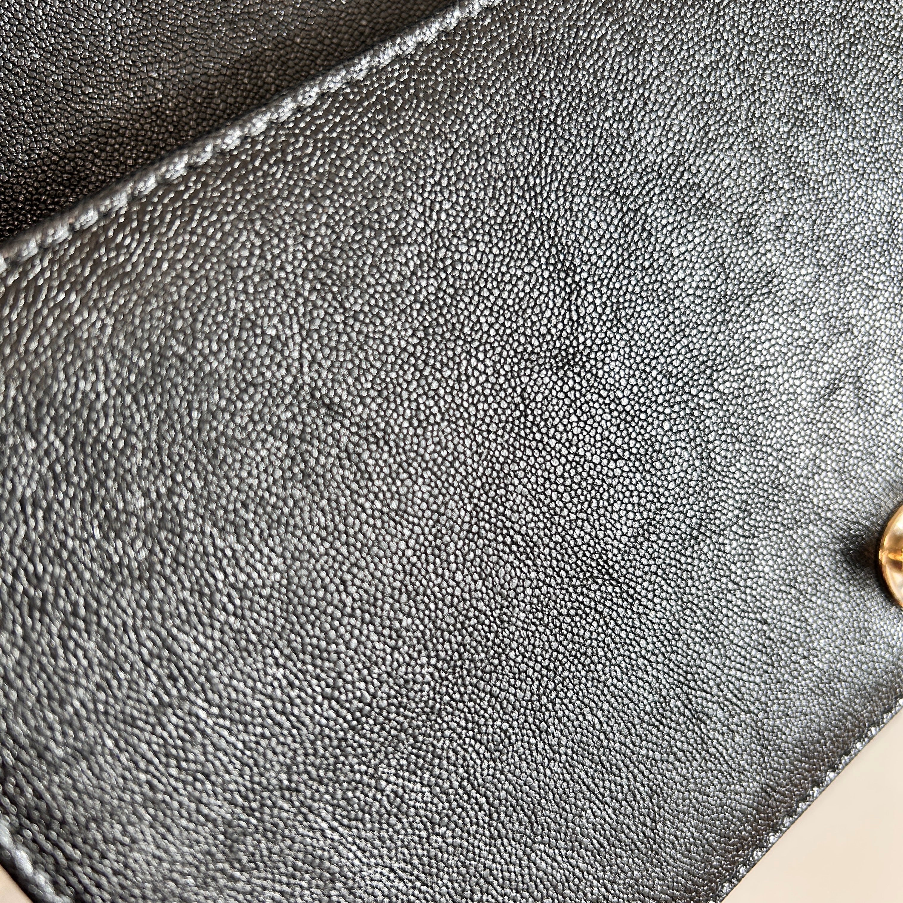 Black Caviar Chevron Old Medium Boy Bag w/LGHW