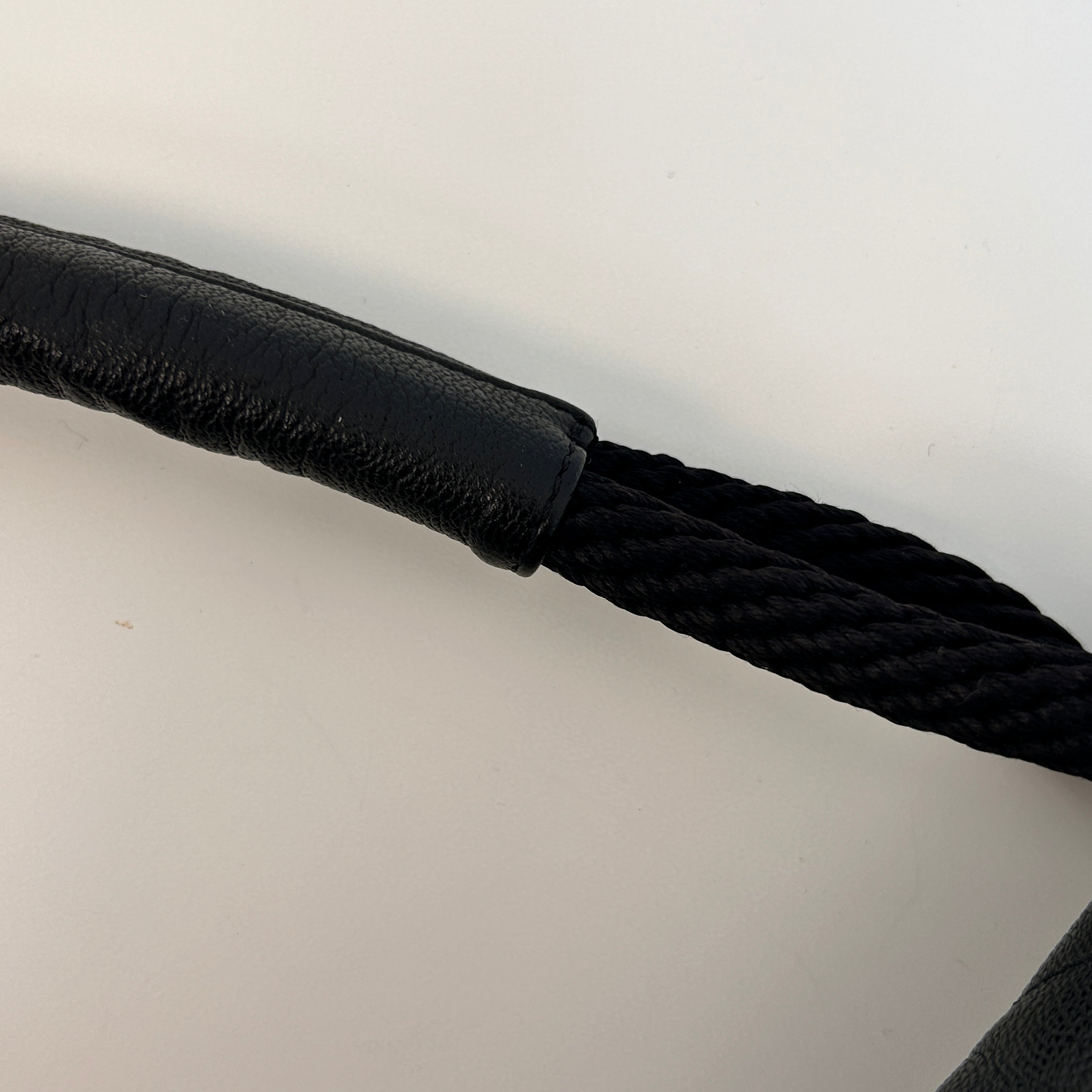 Black Pebbed Calfskin Leather Bag w/Expandable Zipper Bottom Detail