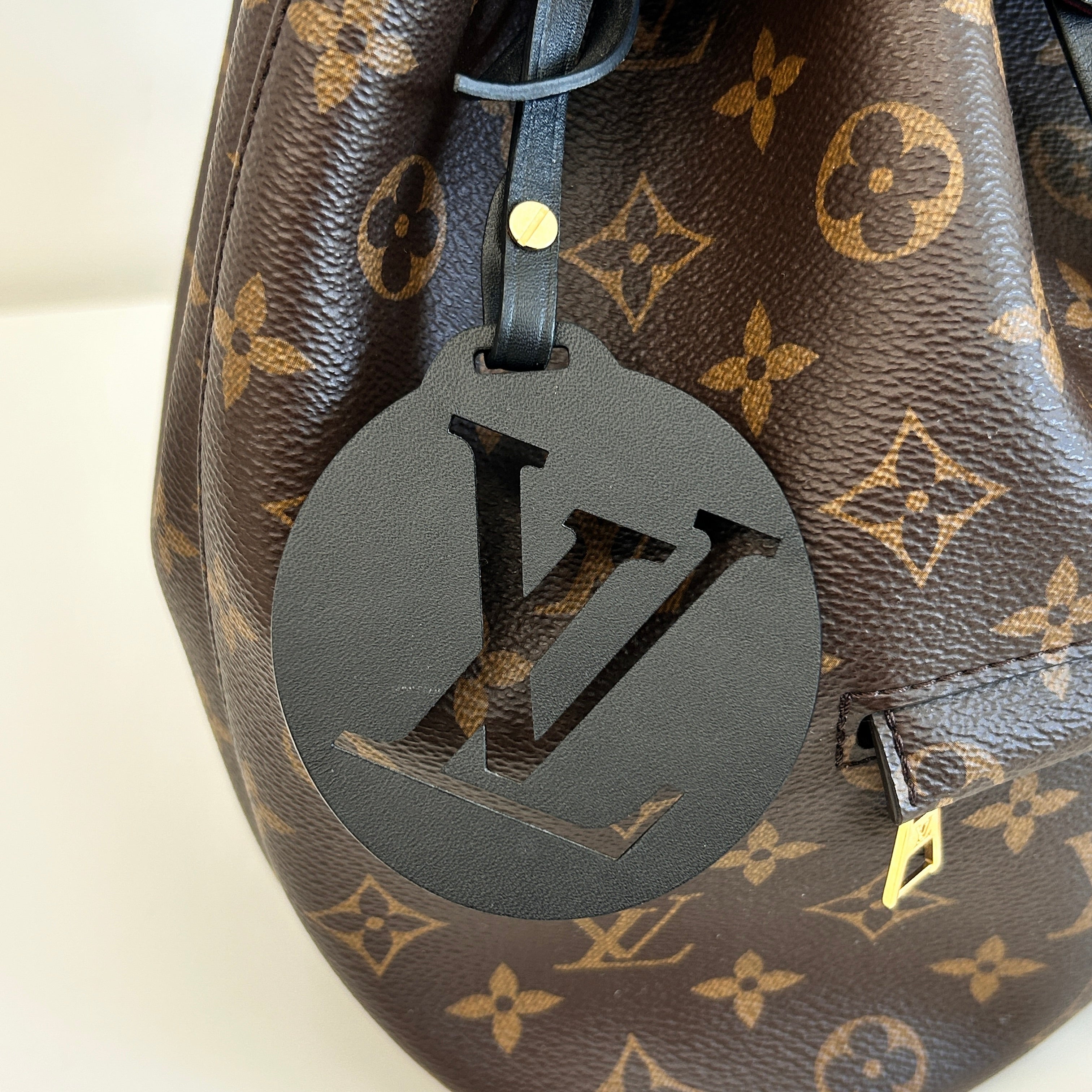 Black Monogram Canvas Montsouris PM NM Backpack Bag w/GHW