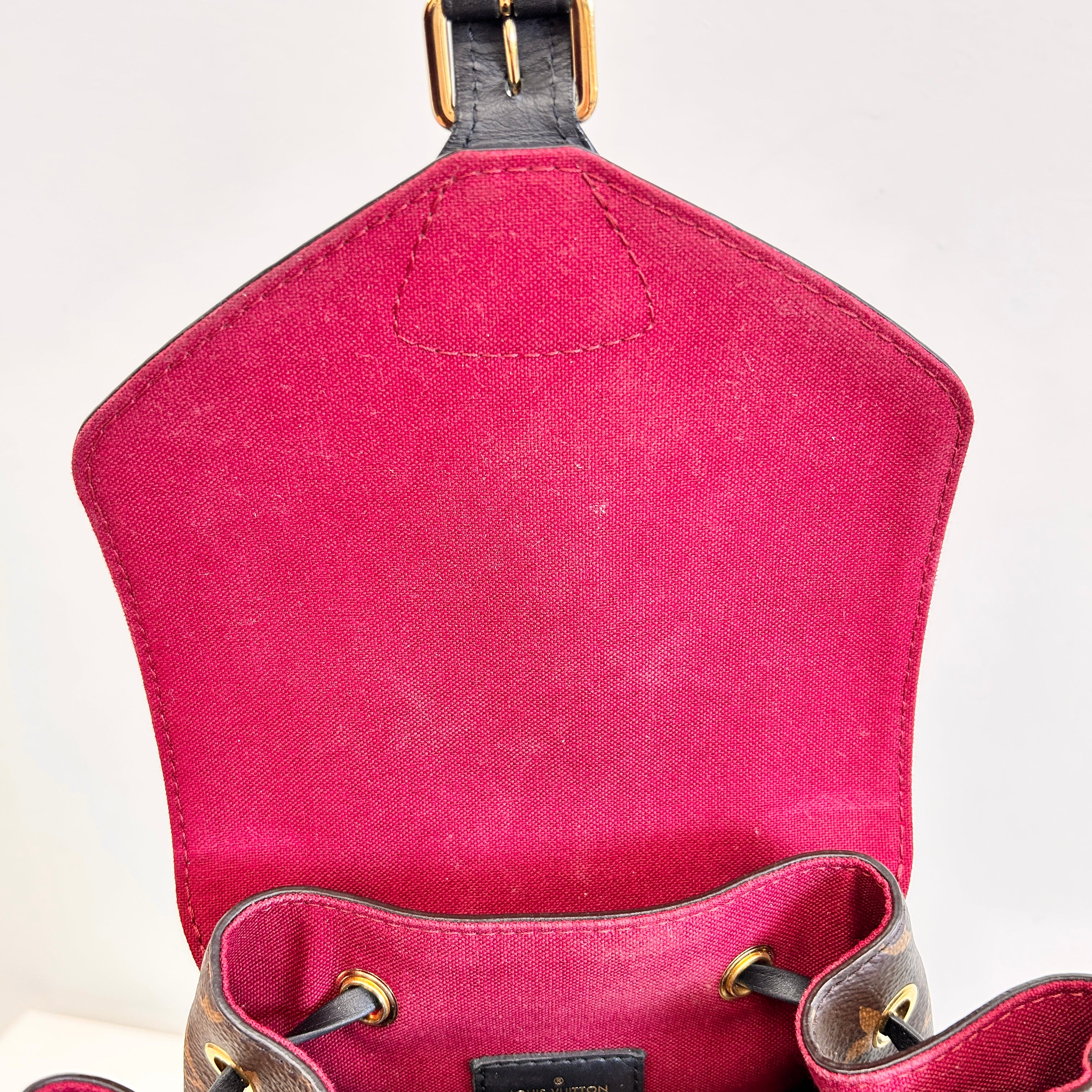 Black Monogram Canvas Montsouris PM NM Backpack Bag w/GHW