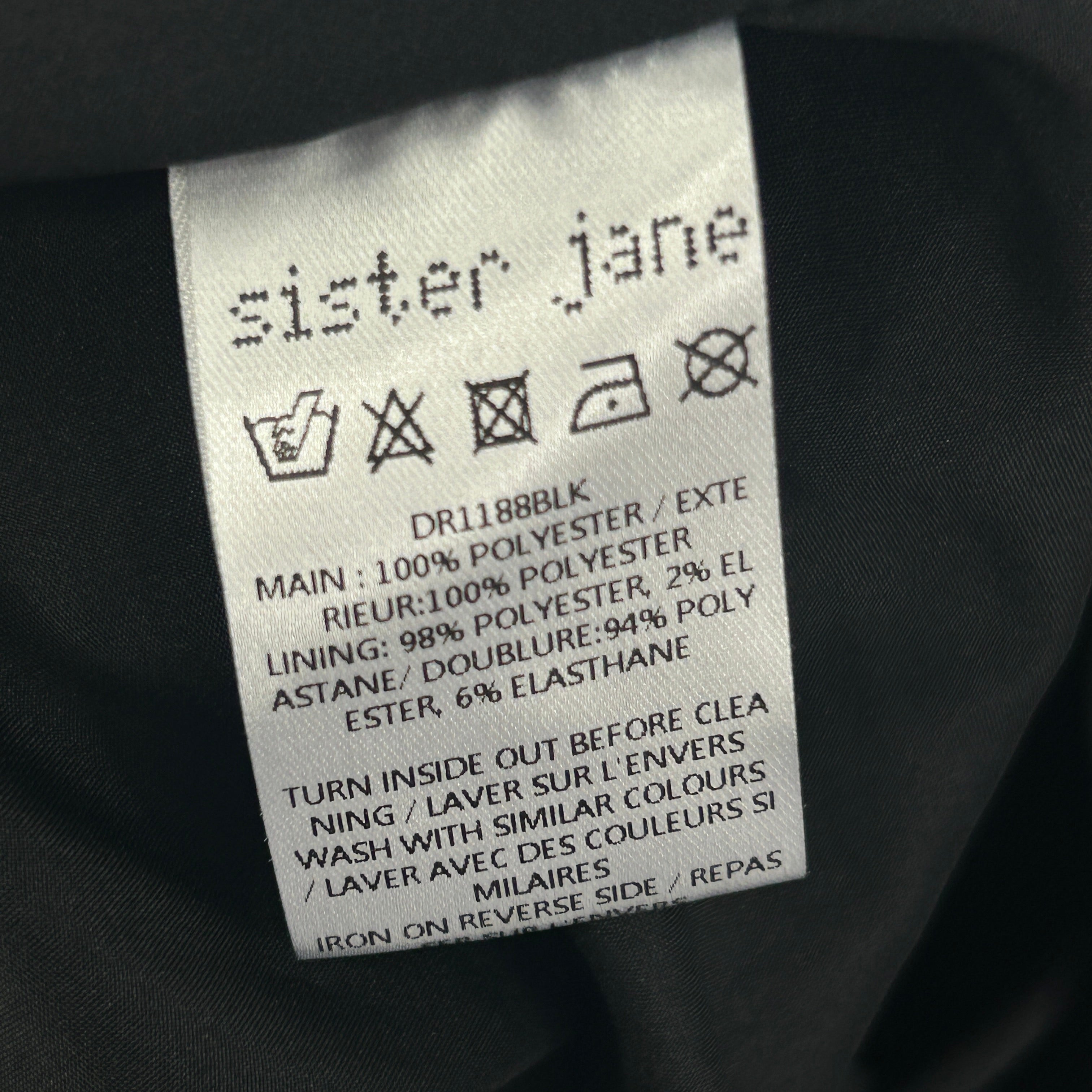 SISTER JANE Aristocrat Mini Smock Dress in Black