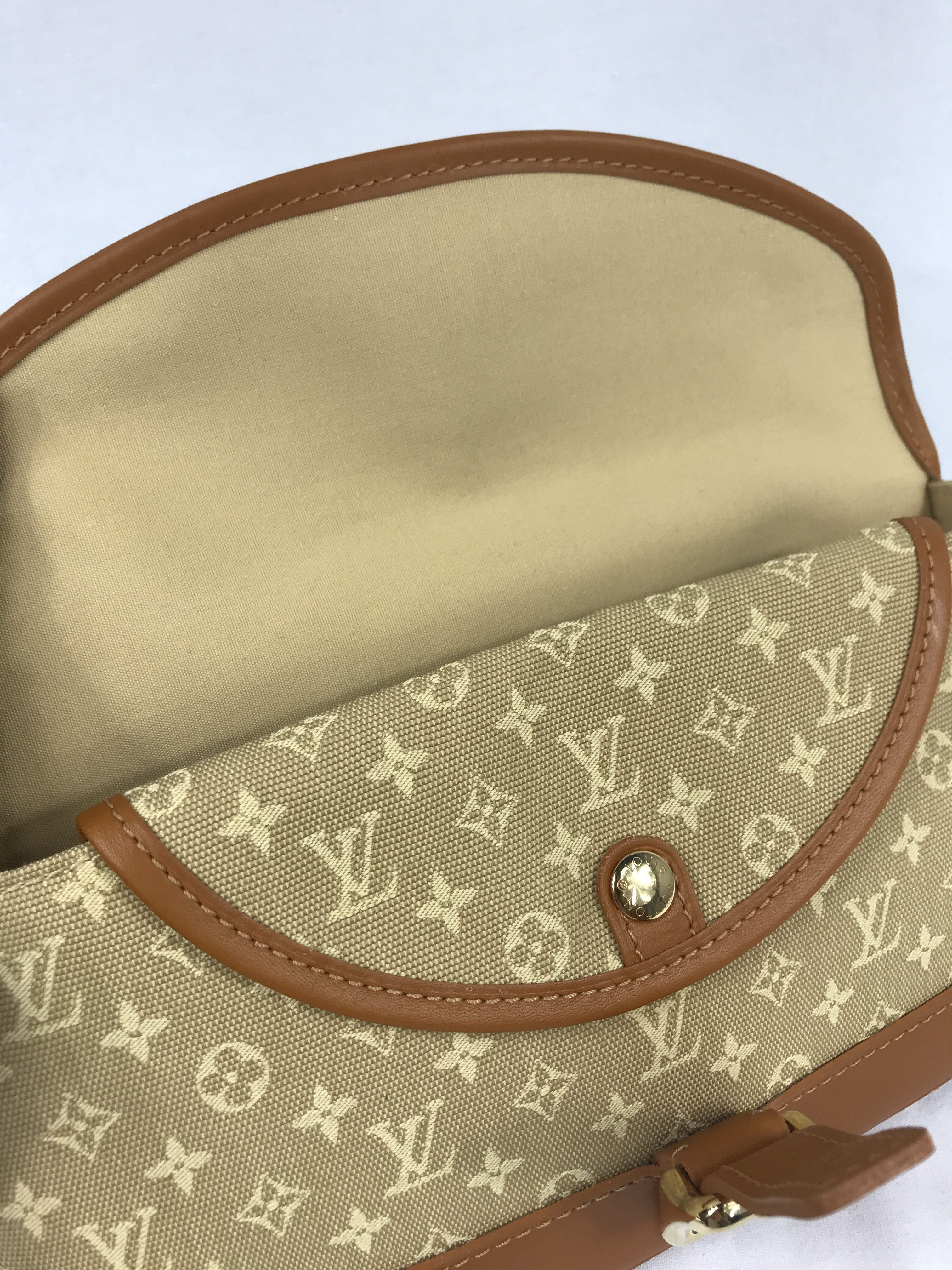 Vintage Beige Monogram Mini Lin Majorie Single Flap Shoulder Bag w/GHW