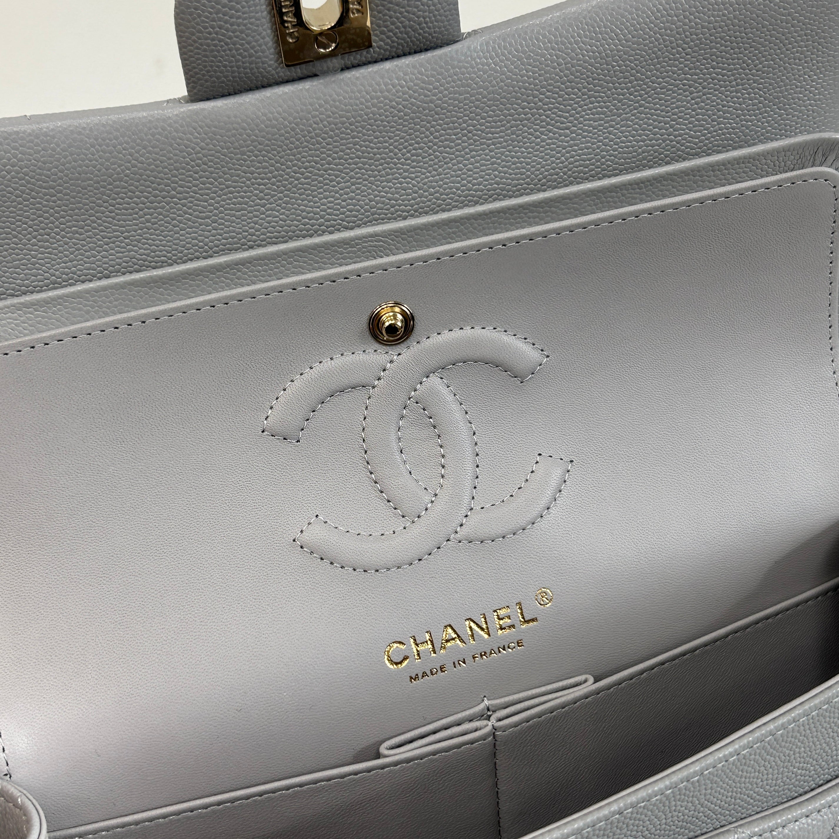 Light Grey Small Double Flap w/LGHW