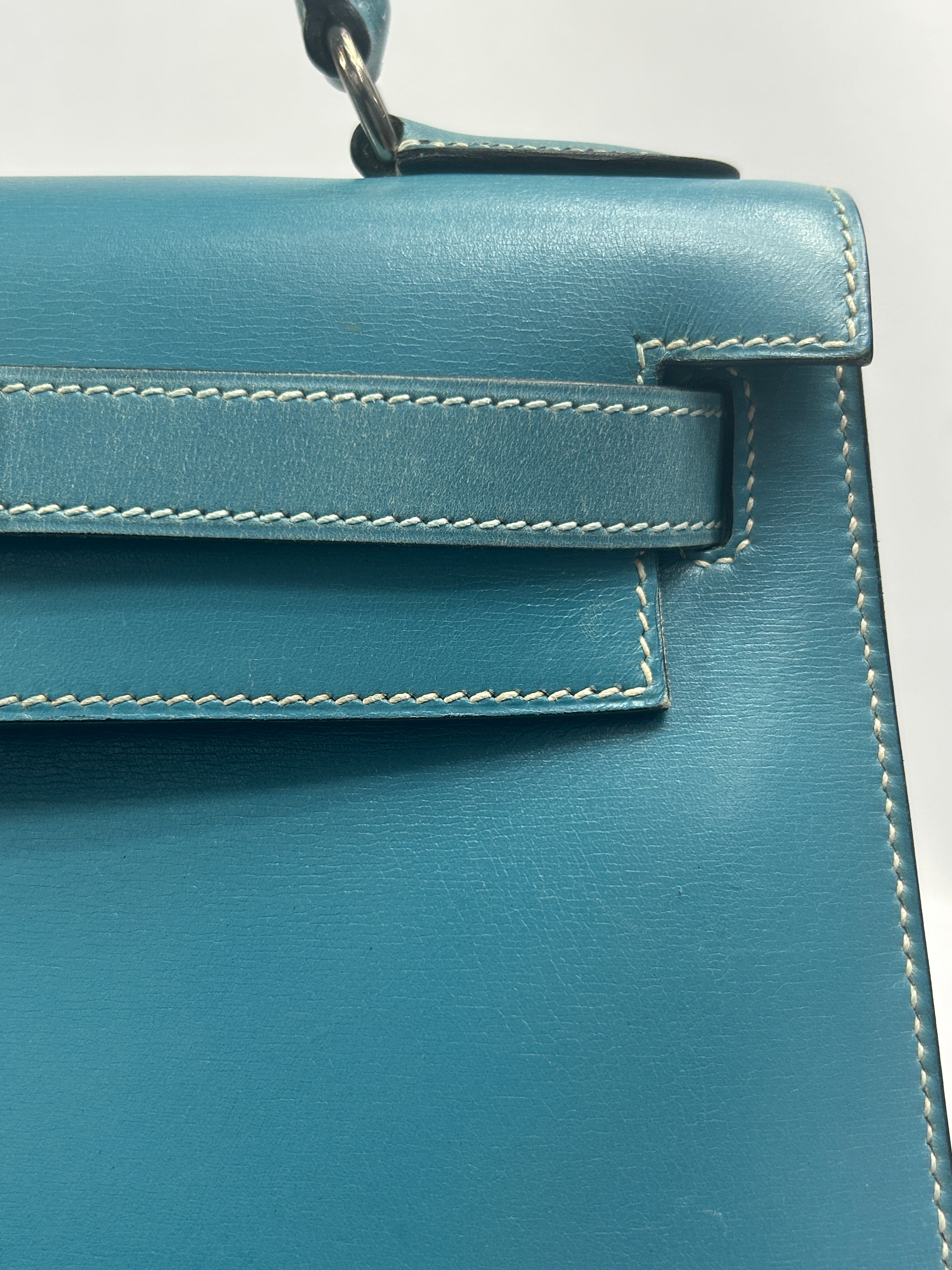 Blue Jean Box Calfskin Leather Kelly 28 w/PHW