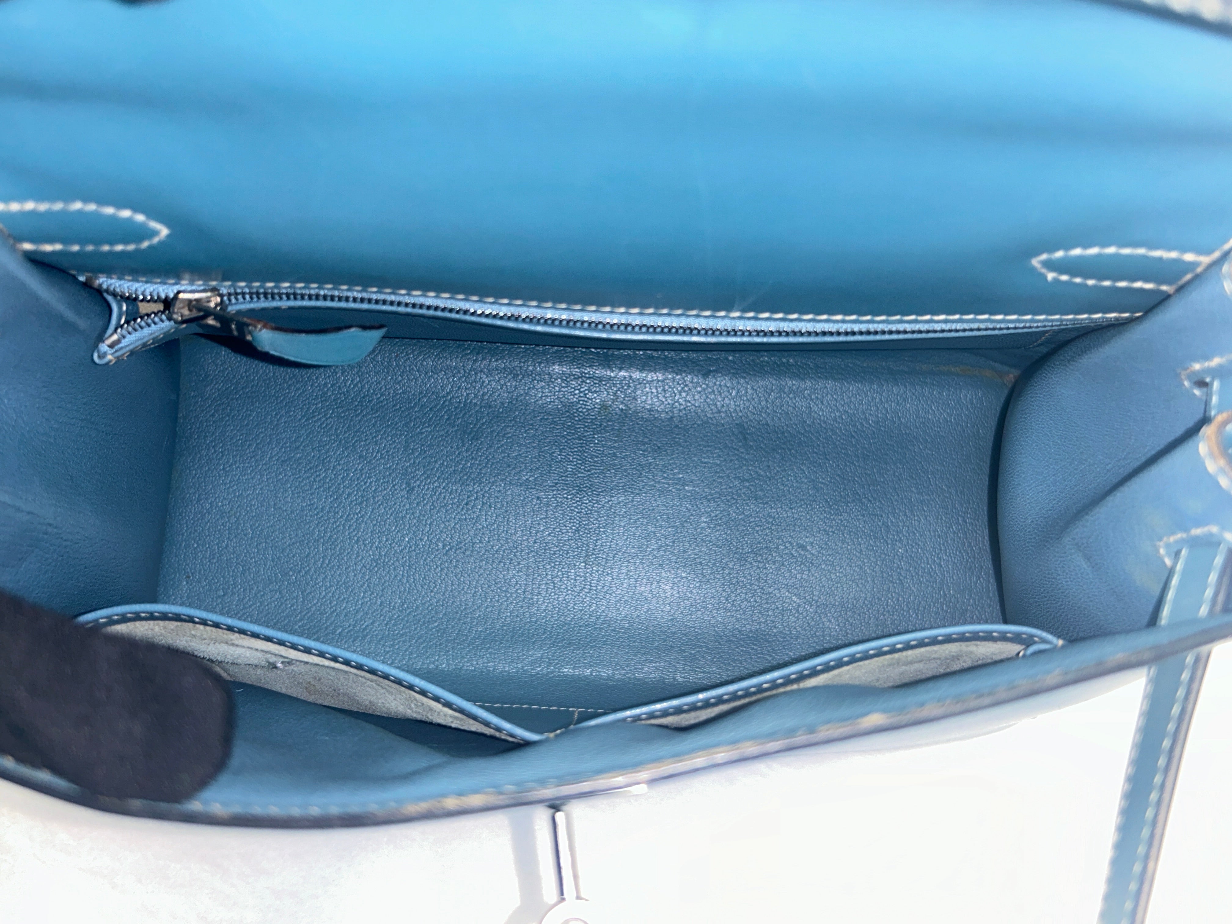 Blue Jean Box Calfskin Leather Kelly 28 w/PHW