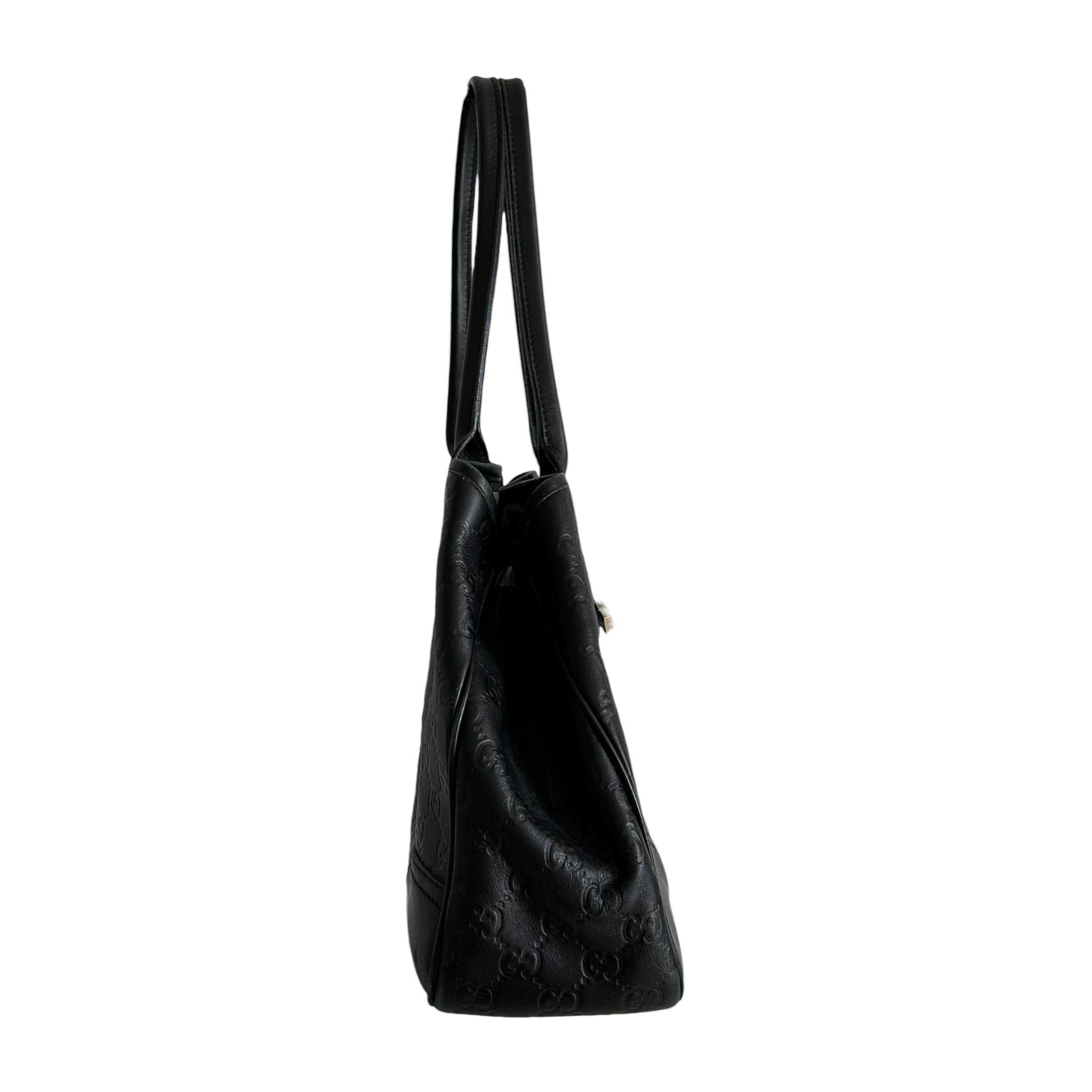 Black Guccissima Medium GG Shoulder Bag w/LGHW - Haute Classics
