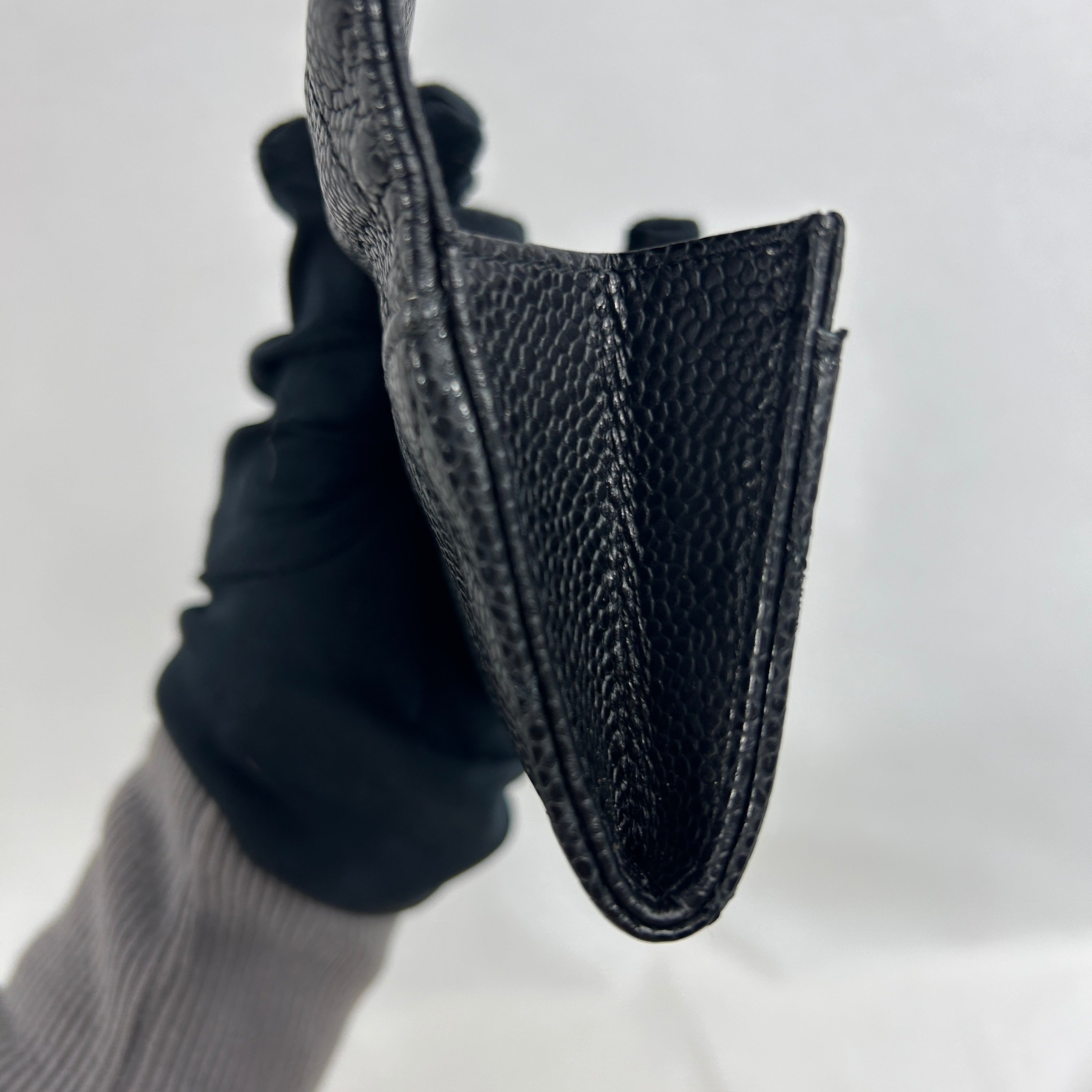 Black Caviar Quilted Cardholder w/SHW