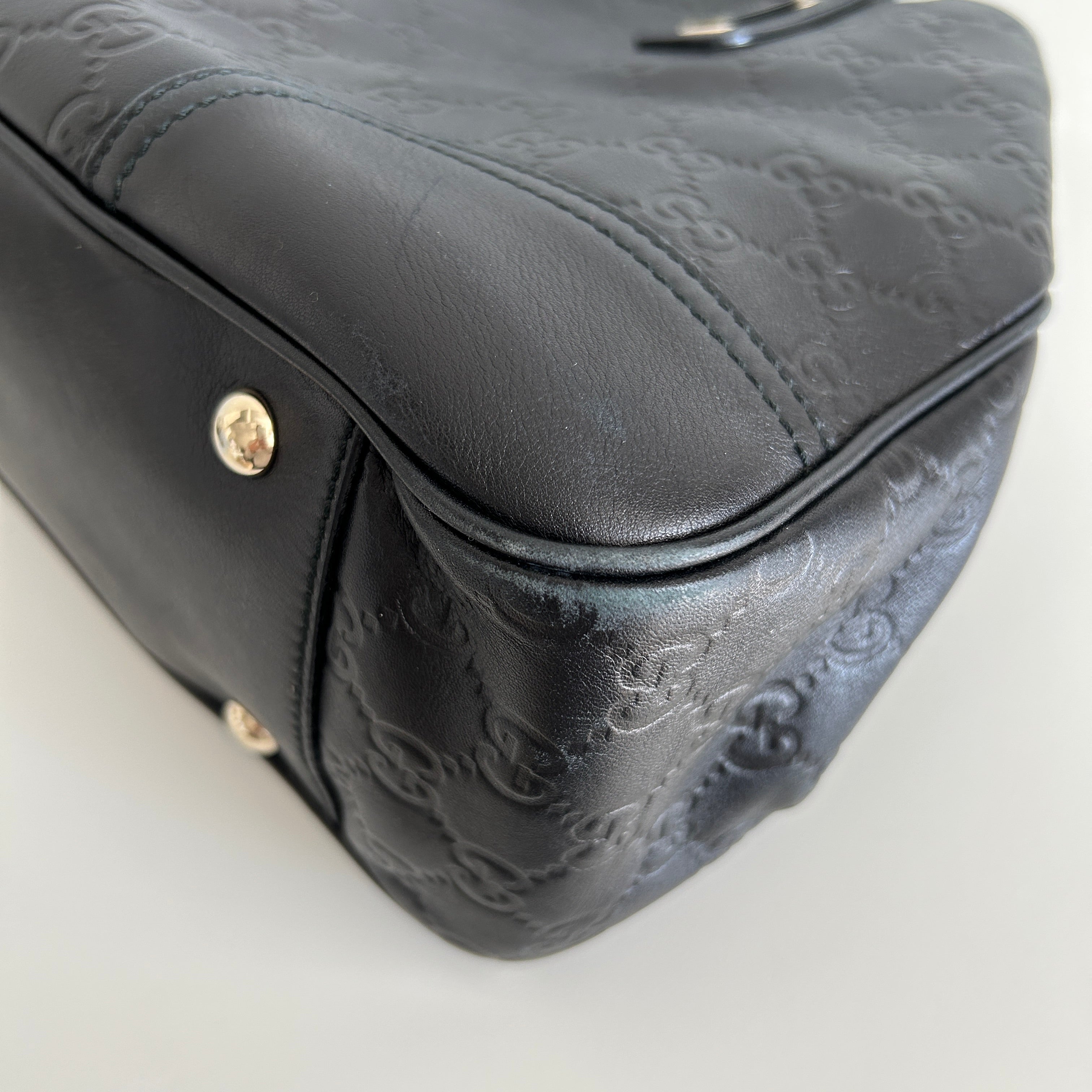 Black Guccissima Medium GG Shoulder Bag w/LGHW - Haute Classics