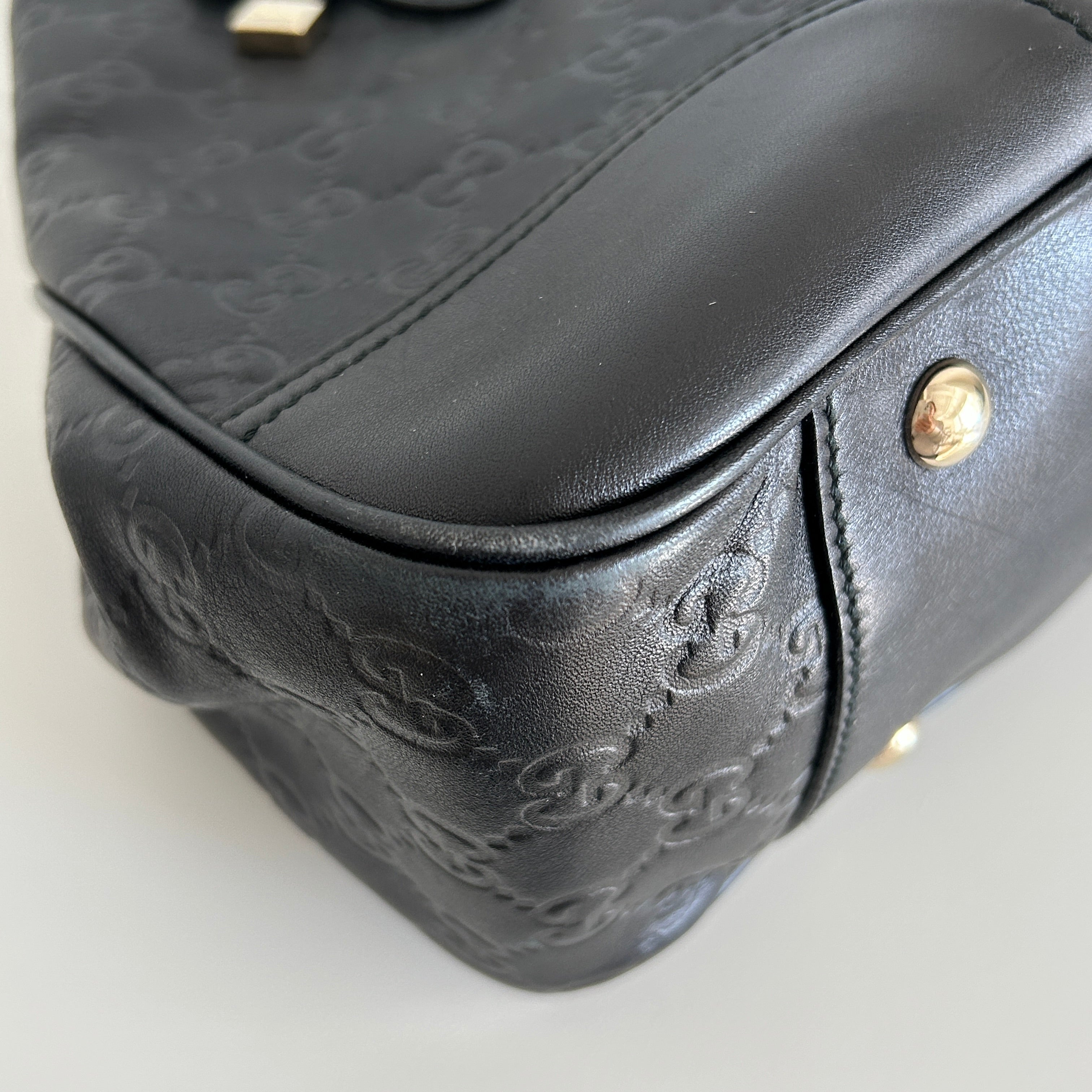 Black Guccissima Medium GG Shoulder Bag w/LGHW - Haute Classics