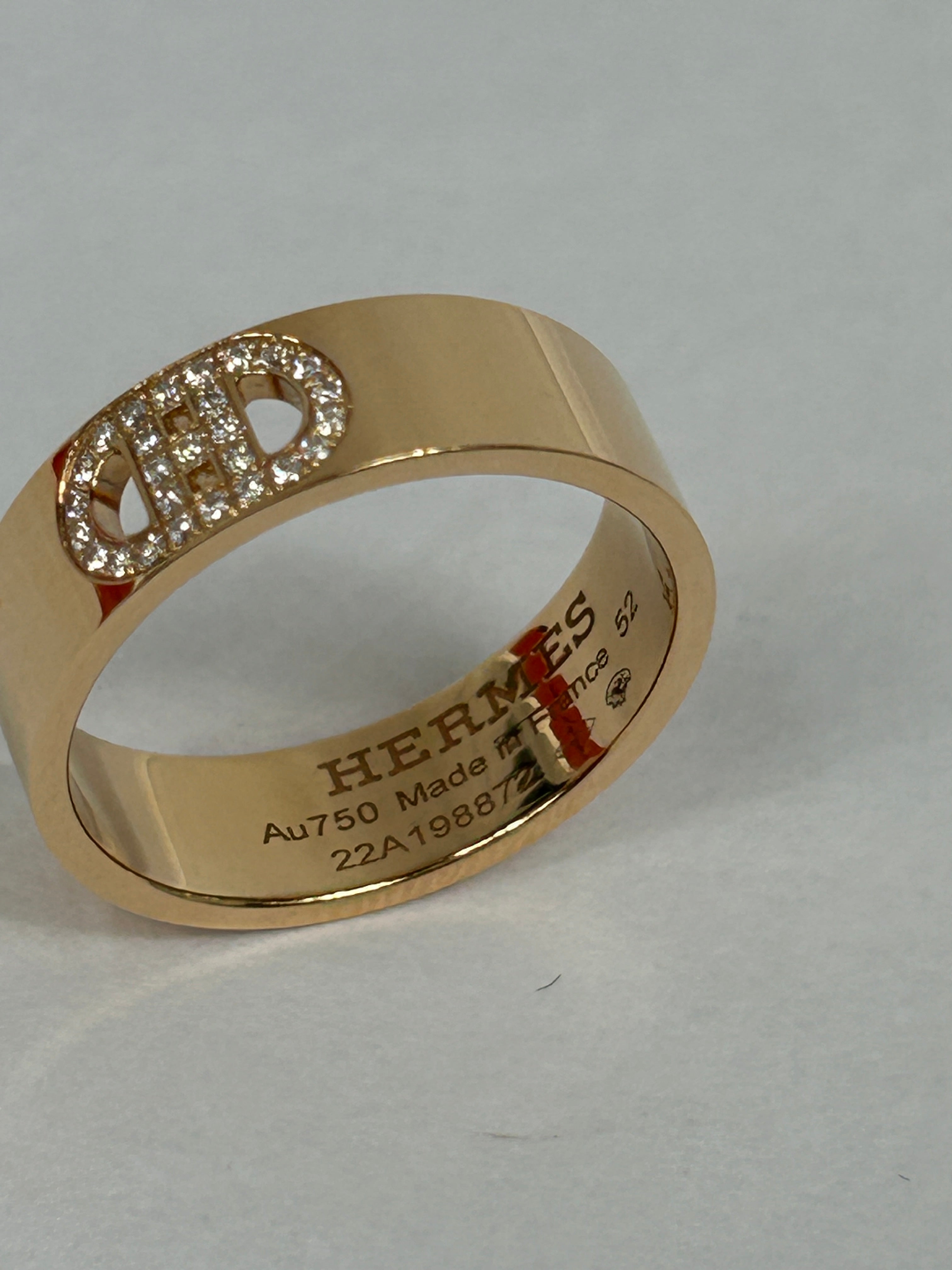 Rose Gold/Diamond H D’Ancre Ring