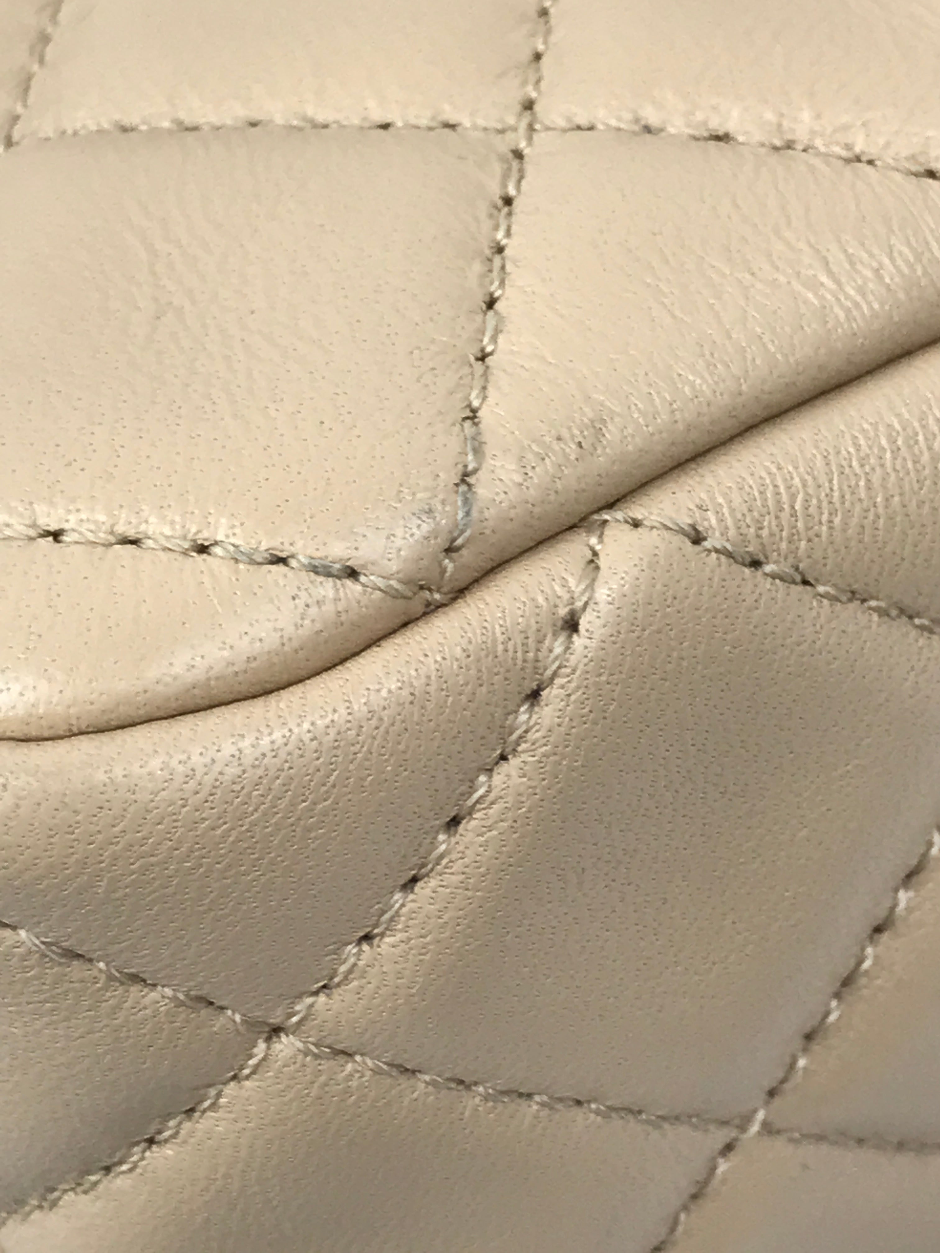 Lambskin Quilted Leather Mini Rectangle Pearl Crush w/AGHW