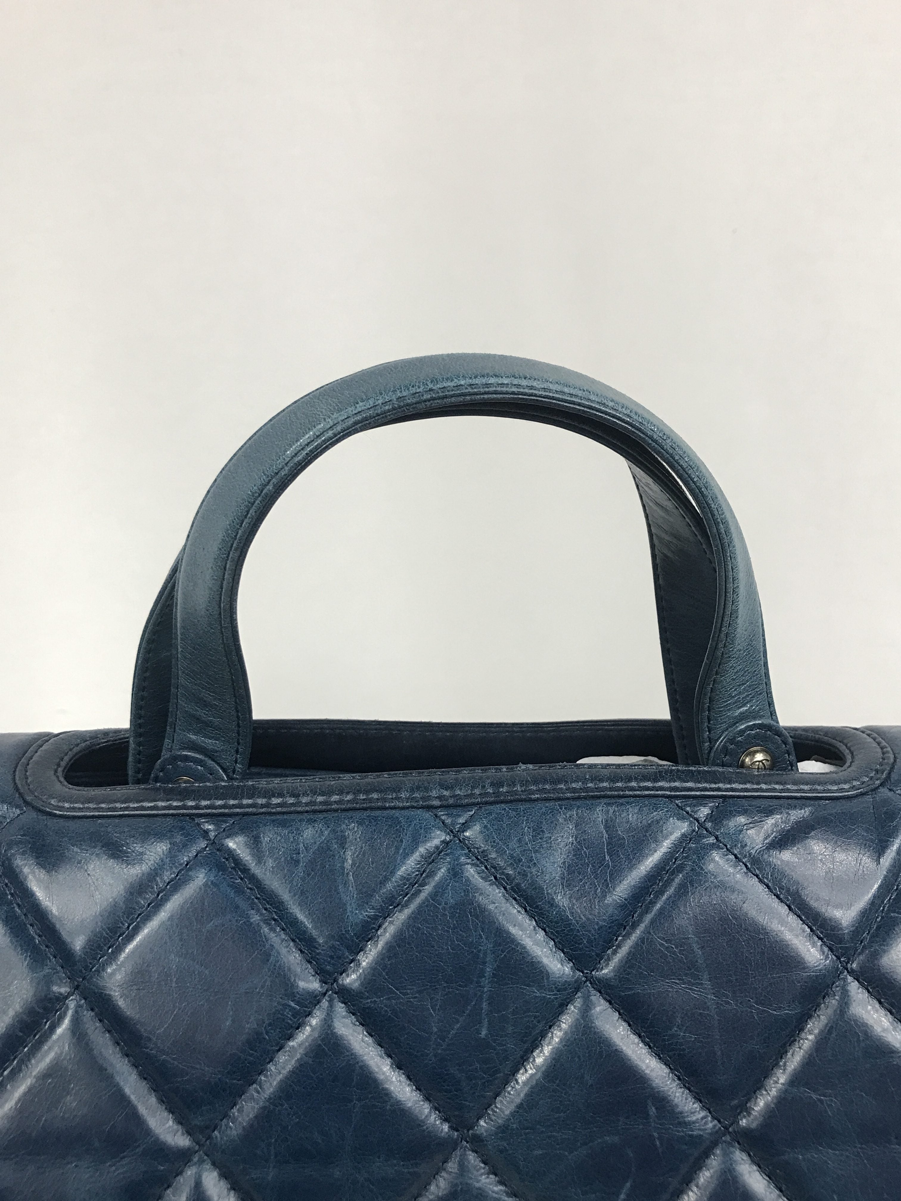 Blue Quilted Distressed Convertible Boy Tote W/RHW