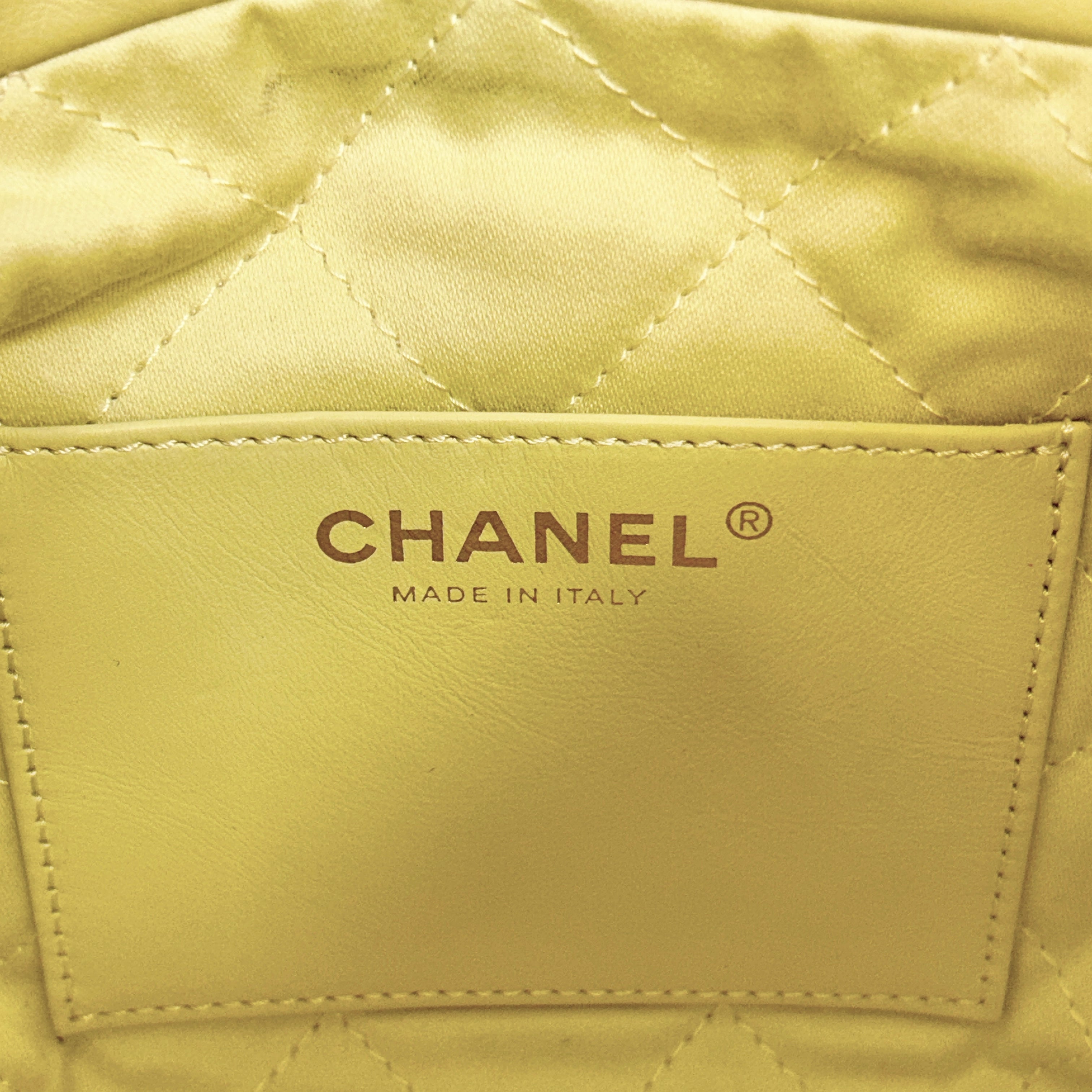 22 Yellow Chain Hobo Quilted Calfskin Mini Crossbody Bag w/GHW - Haute Classics