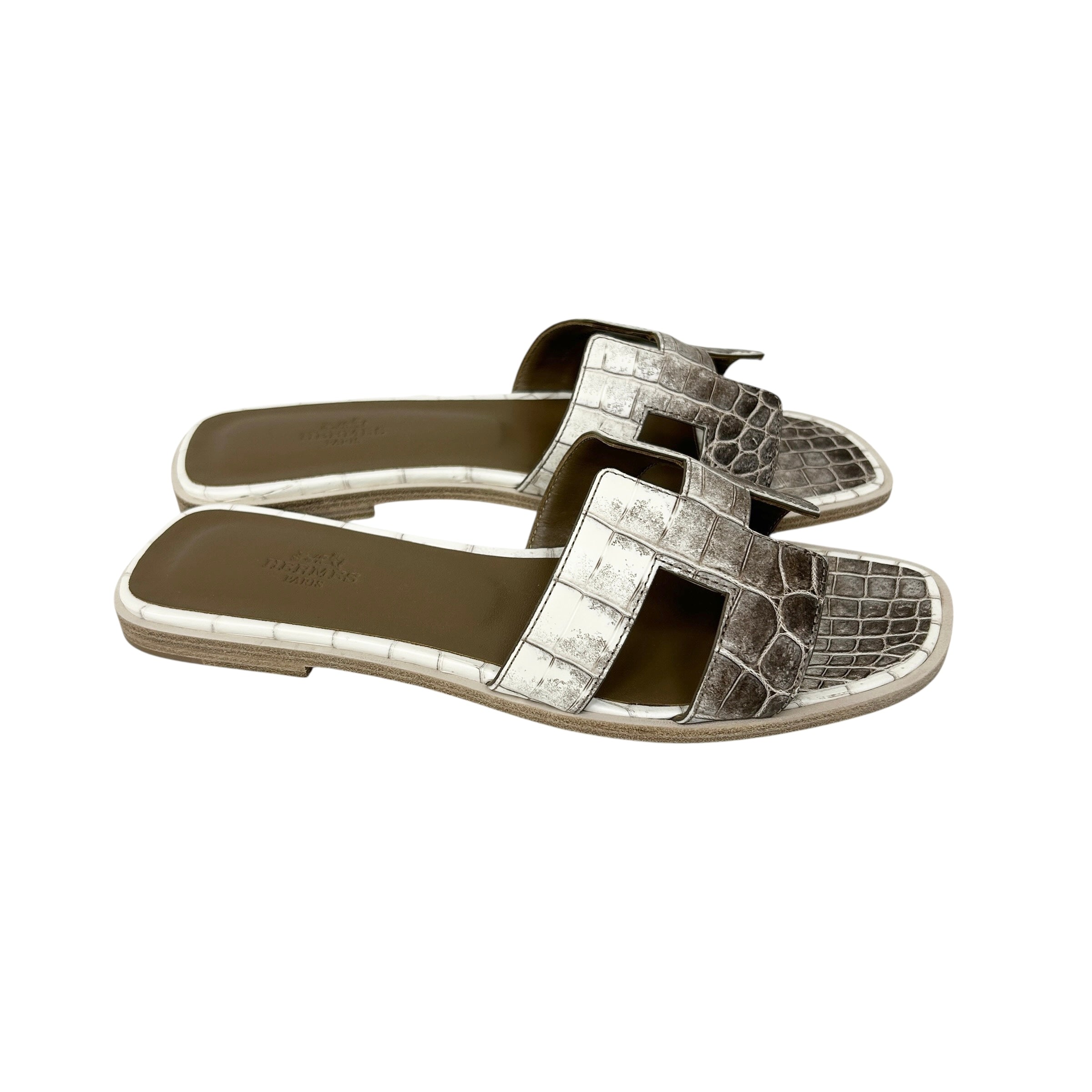 Matte Niloticus Crocodile Himalaya Oran Sandals - Haute Classics