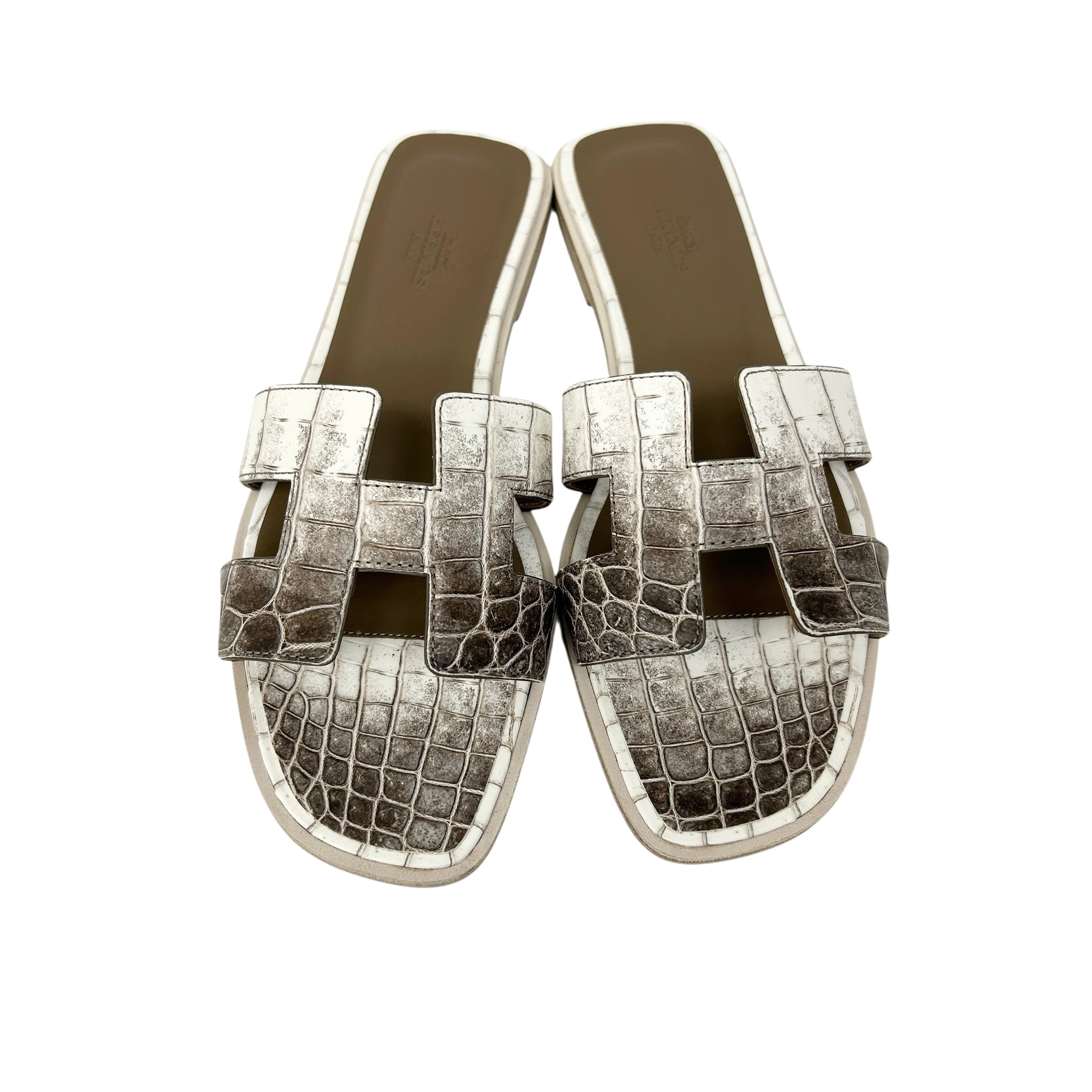 Matte Niloticus Crocodile Himalaya Oran Sandals - Haute Classics