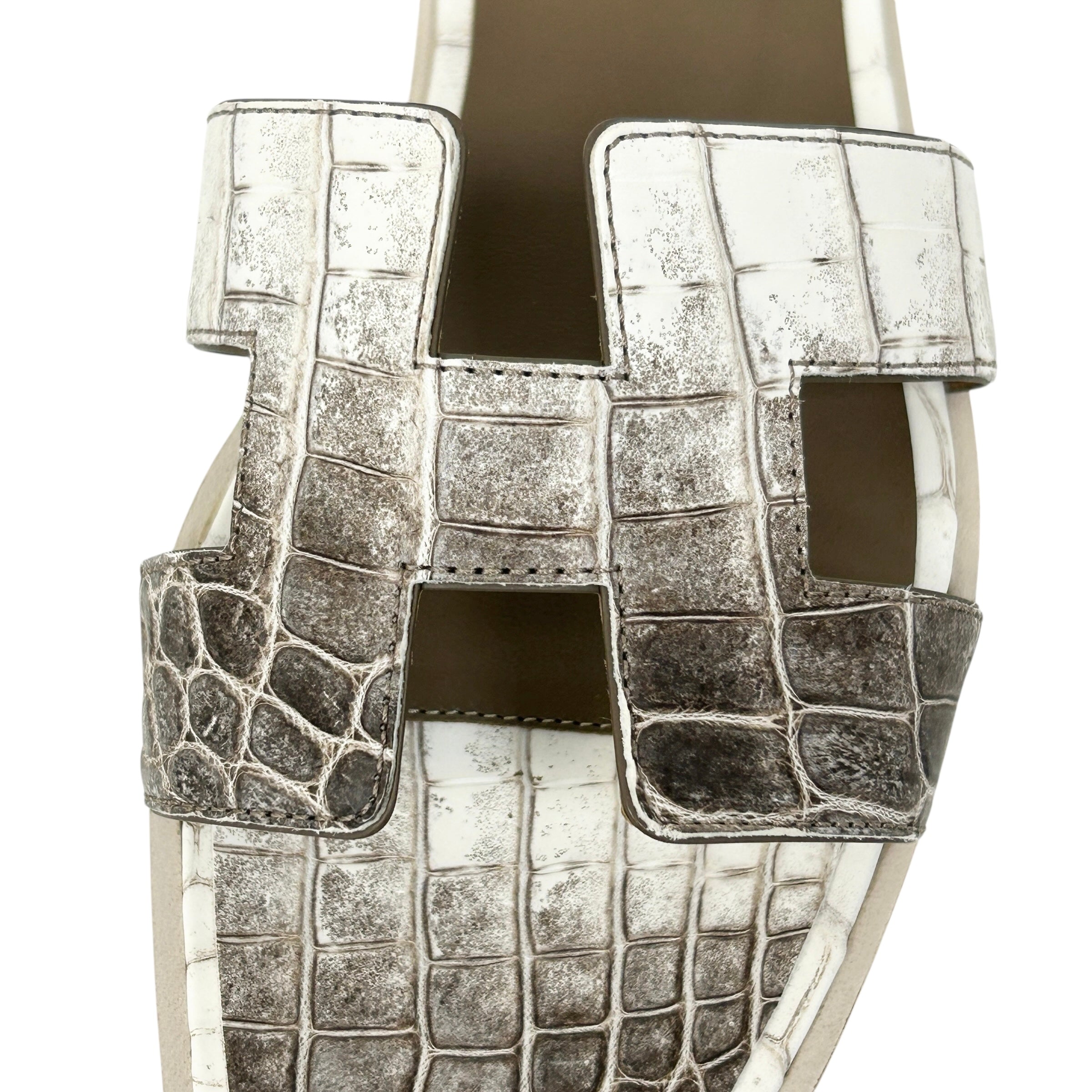 Matte Niloticus Crocodile Himalaya Oran Sandals - Haute Classics