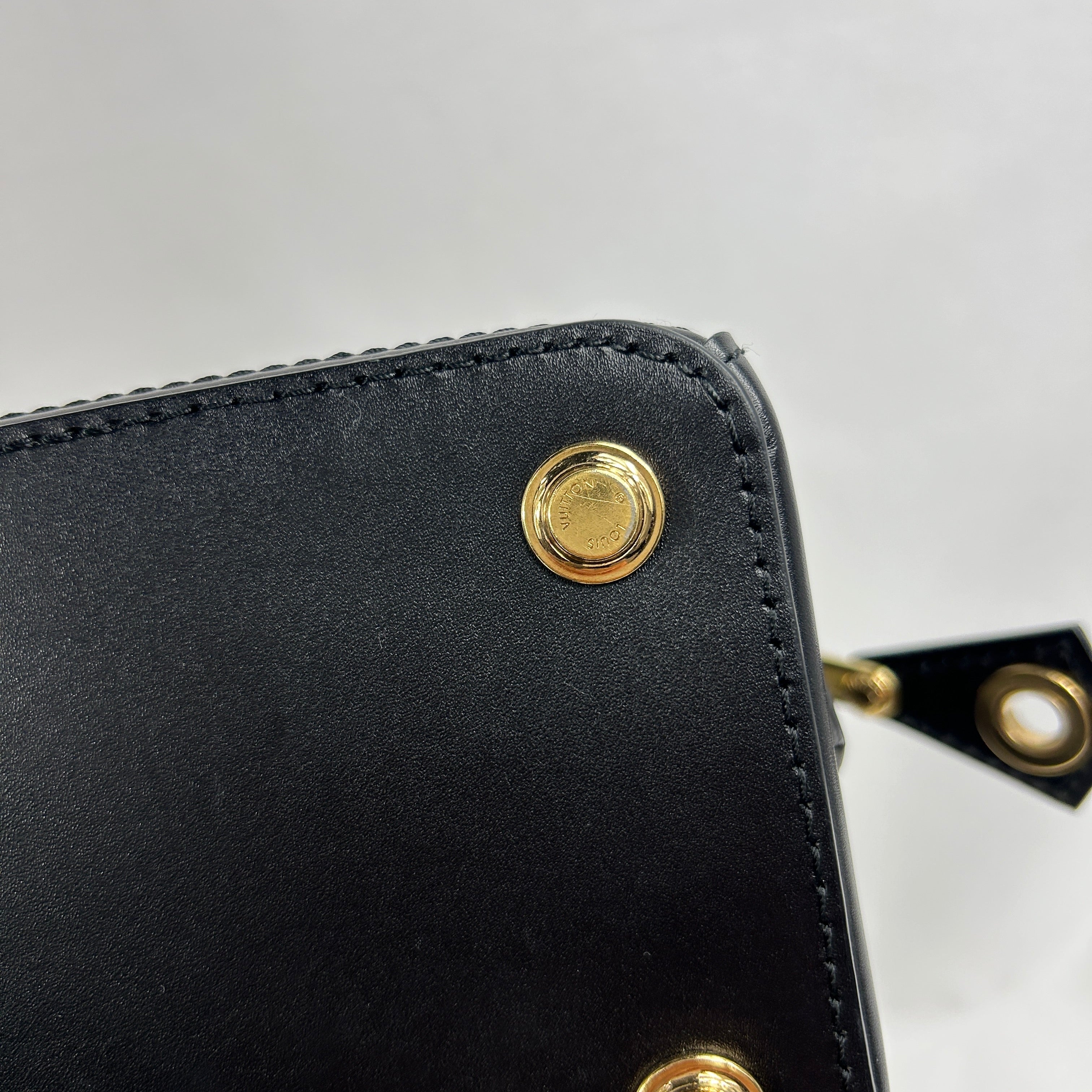 Black Lambskin Leather Malletage Dora BB Bag