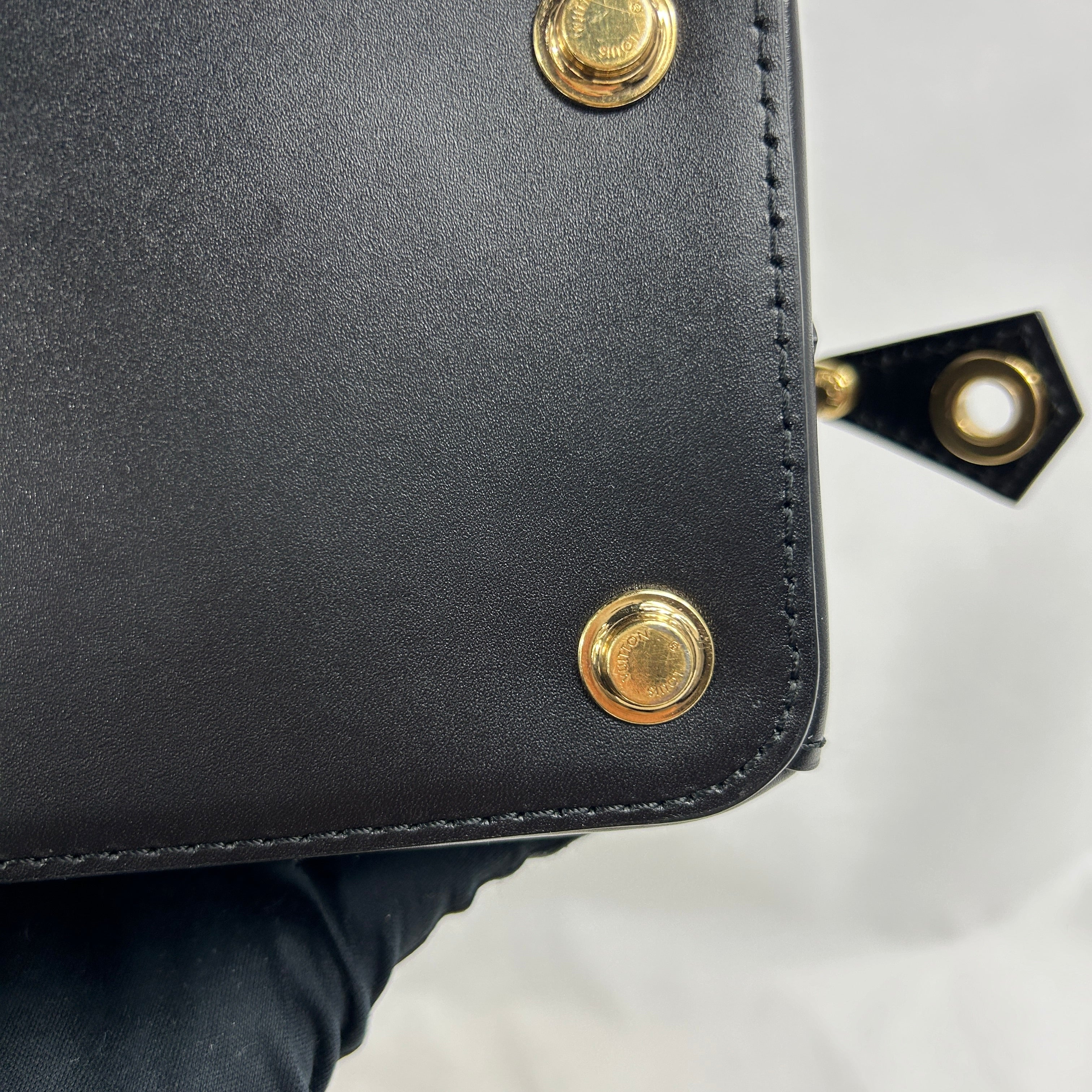 Black Lambskin Leather Malletage Dora BB Bag