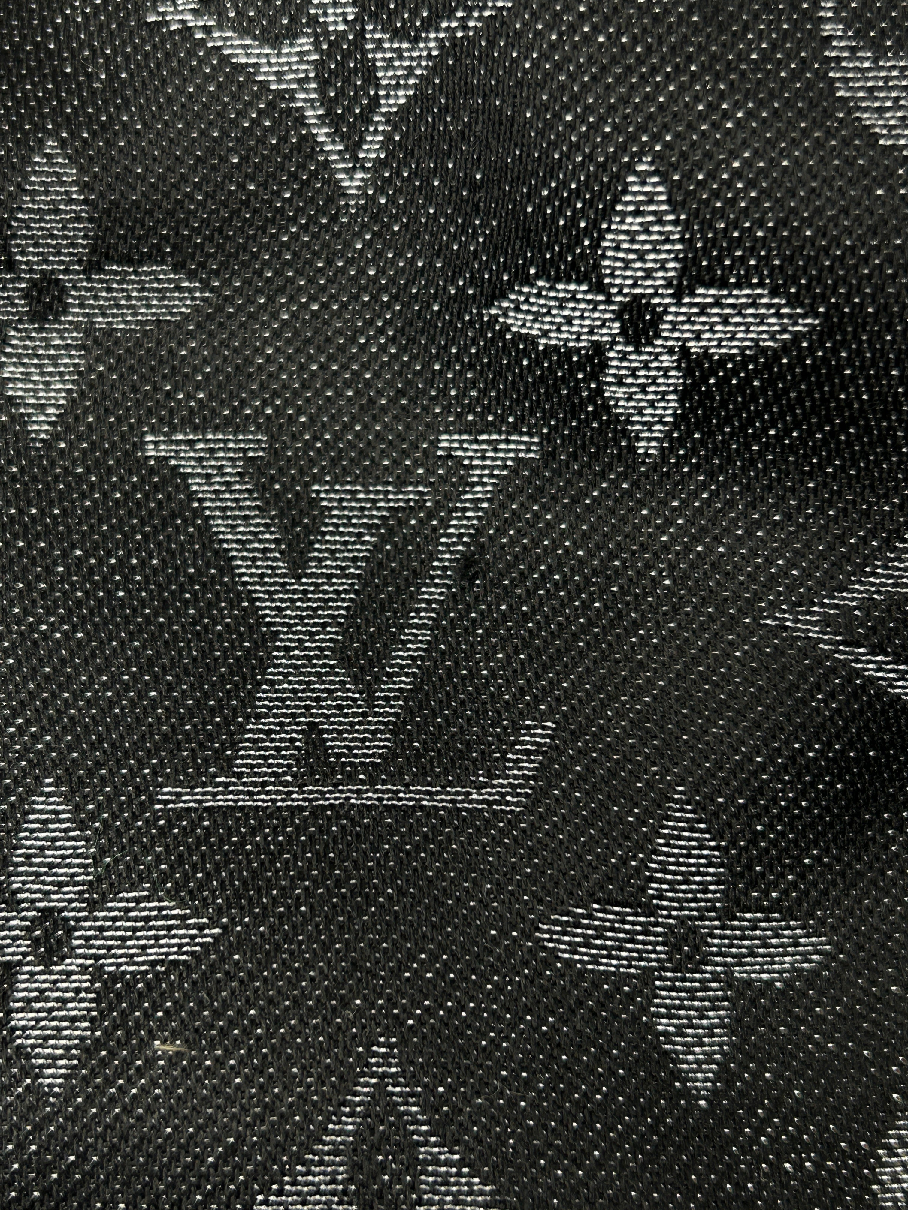 Monogram Black/ Metallic Silk/Wool Shawl