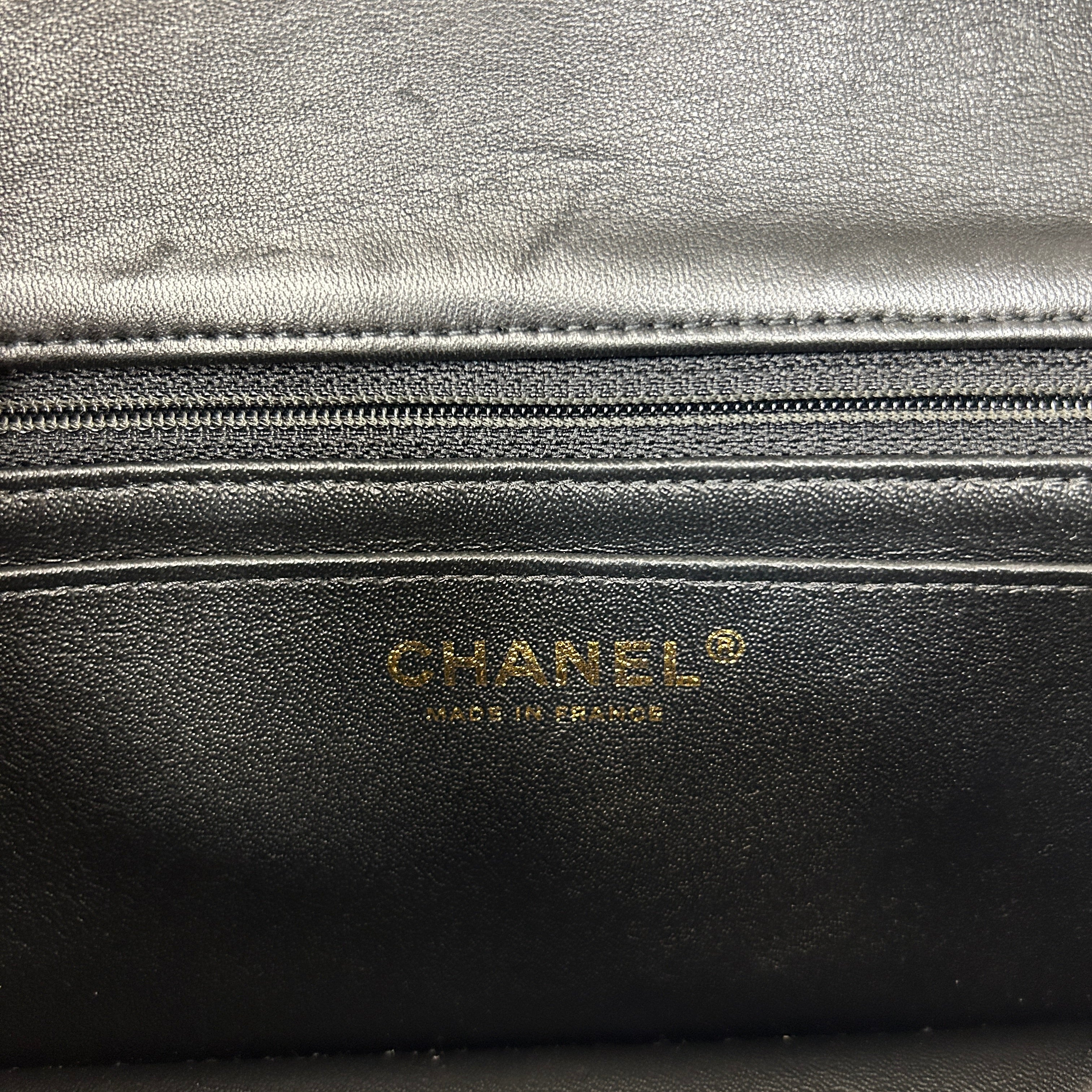 Black/Ecru/White Tweed Quilted Mini Rectangular Flap Bag w/LGHW