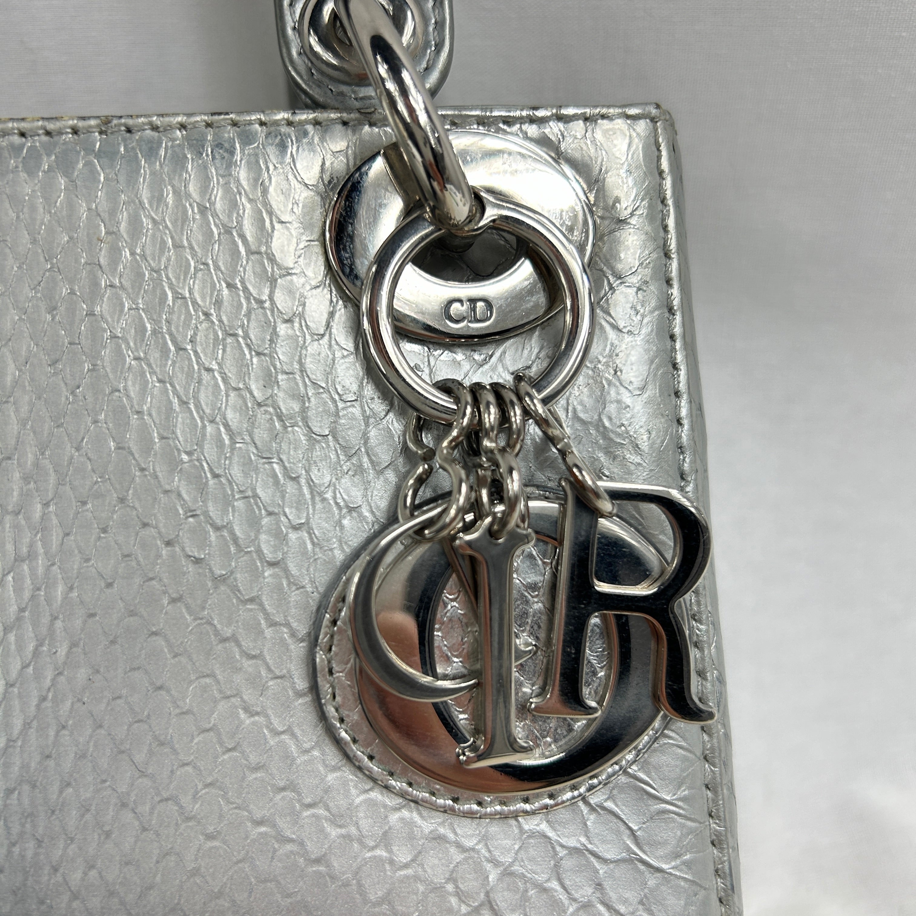 Silver Python Mini Lady Dior w/SHW