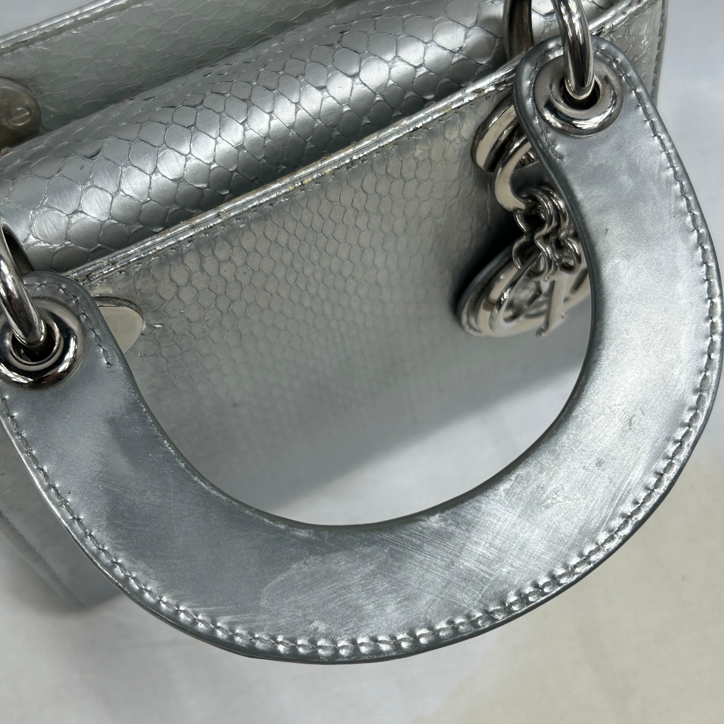 Silver Python Mini Lady Dior w/SHW