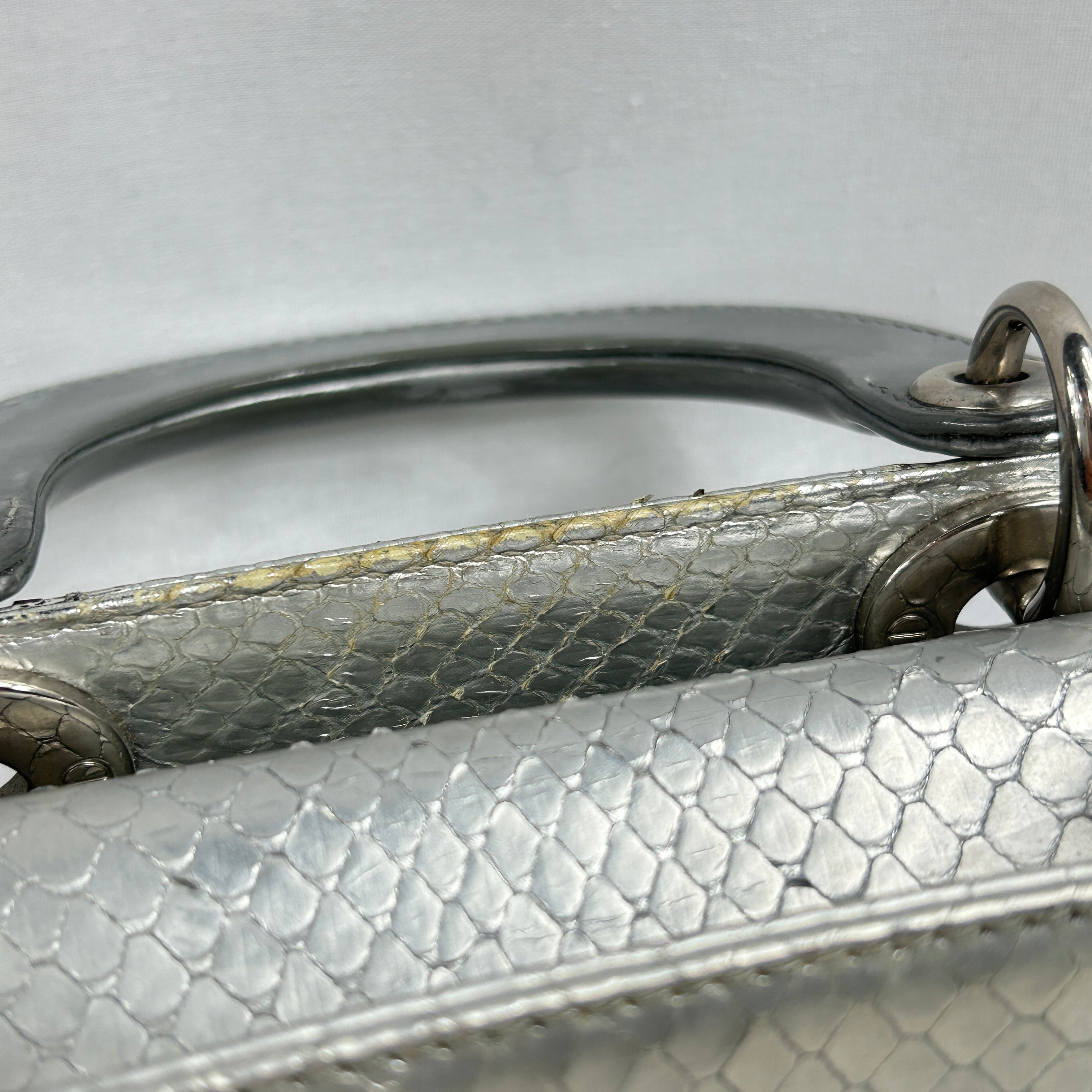 Silver Python Mini Lady Dior w/SHW