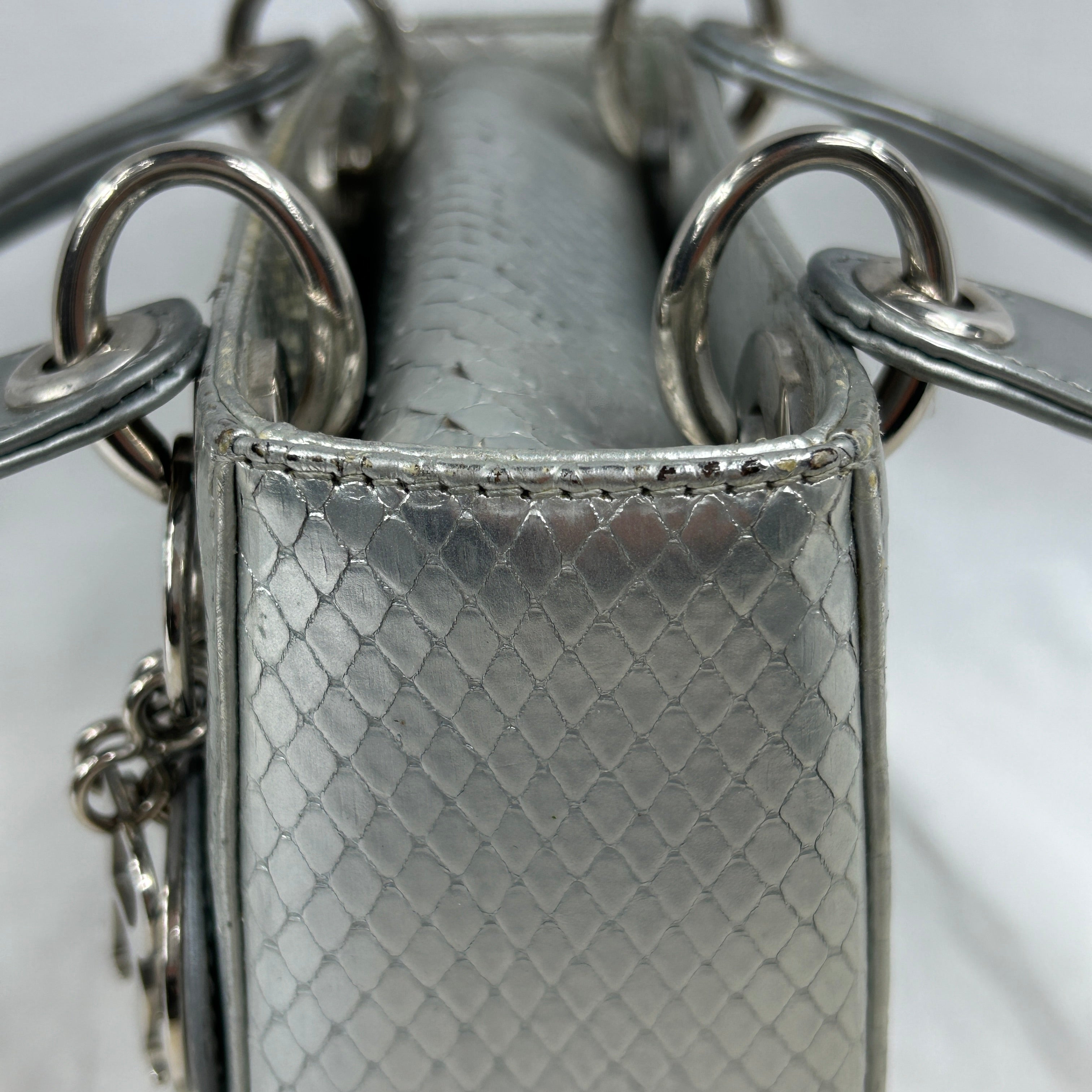 Silver Python Mini Lady Dior w/SHW