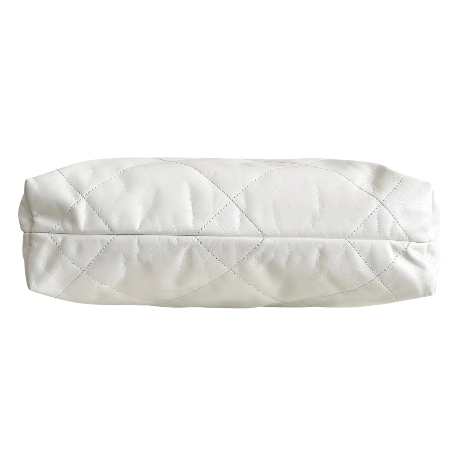 22 White Calfskin Medium Hobo Bag w/AGHW - Haute Classics