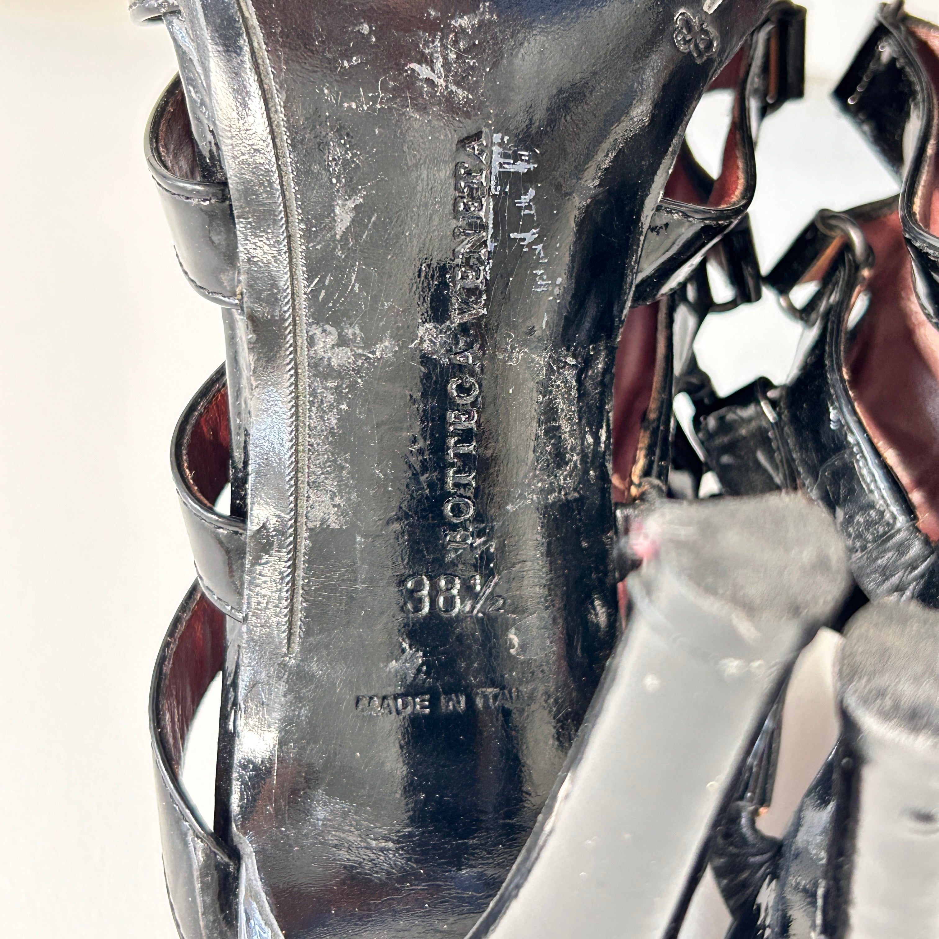 Black Patent Leather Slingback Sandals