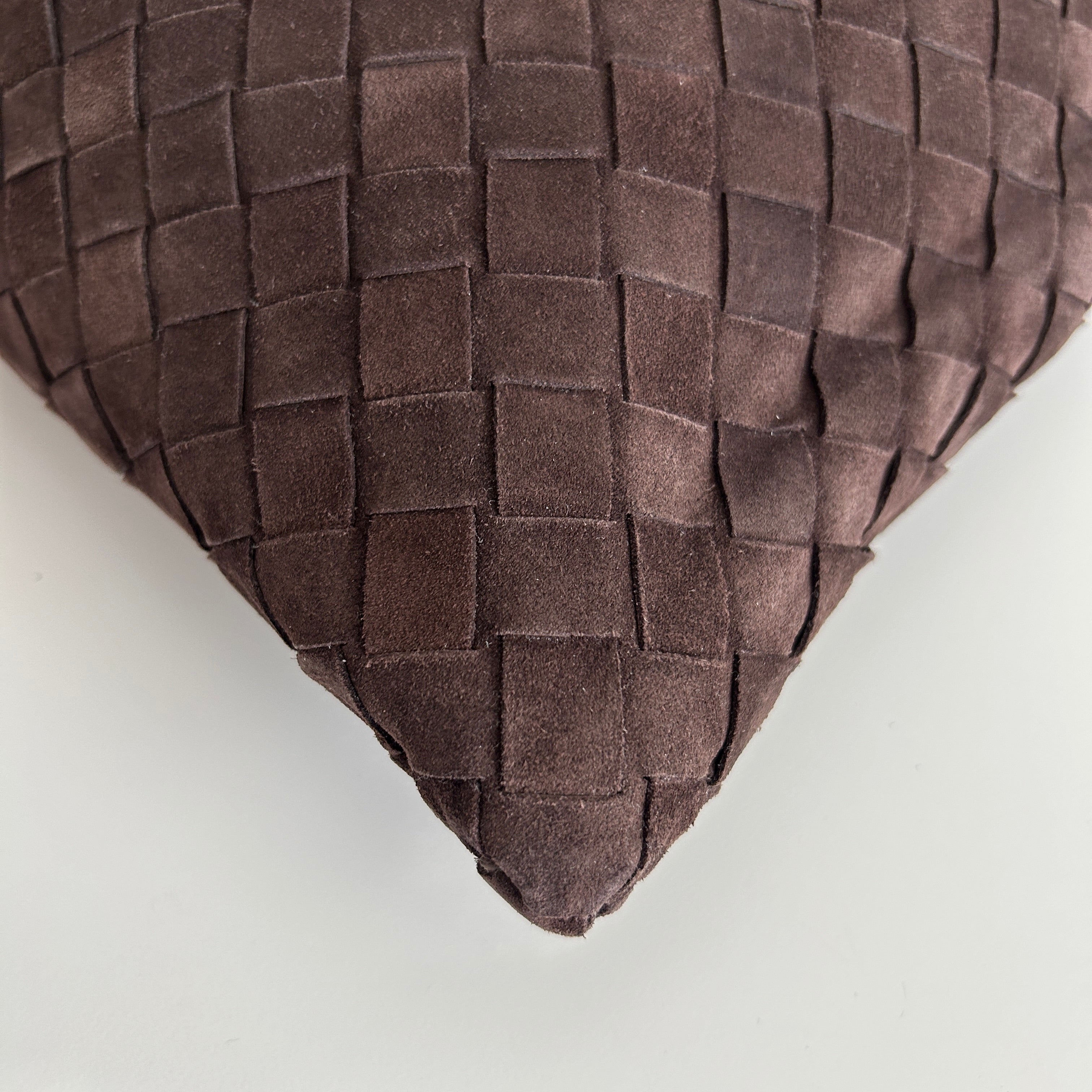 Hop Intrecciato Brown Large Suede Shoulder Bag w/GHW - Haute Classics