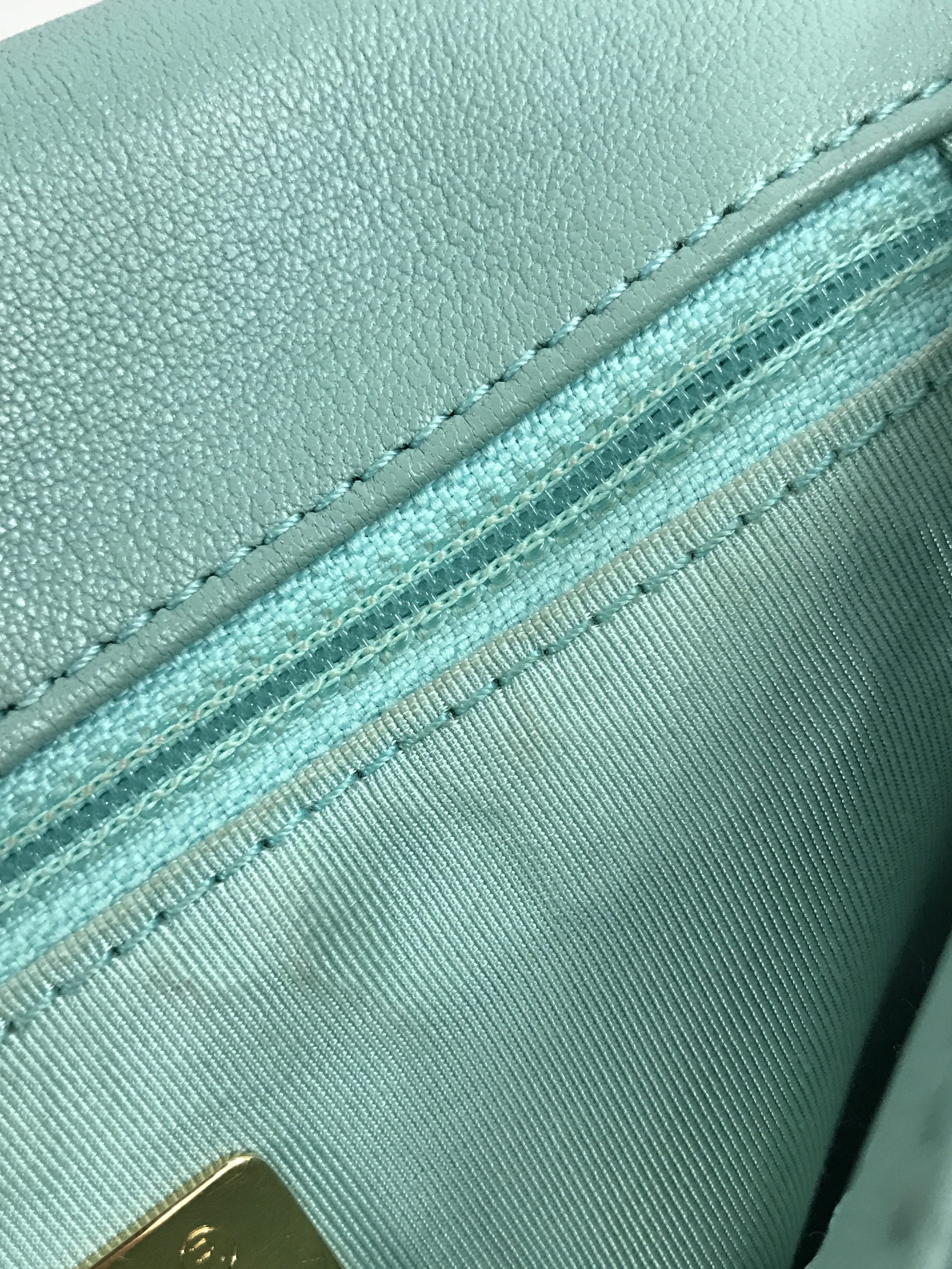 Tiffany Blue Lambskin Small 19 Flap Bag W/SHW/AGHW/RHW