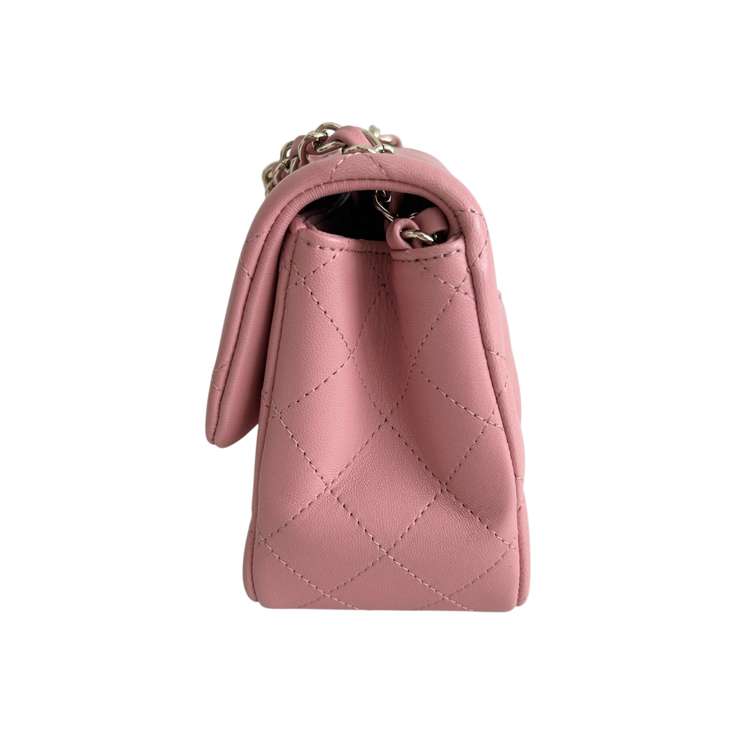 Pink Lambskin Square Mini w/GHW - Haute Classics